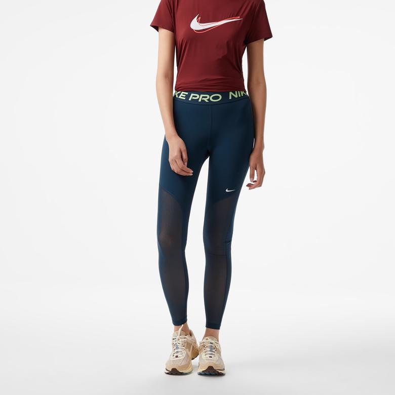 Nike Pro Dri-Fit Mid-Rise Kadın Lacivert Tayt
