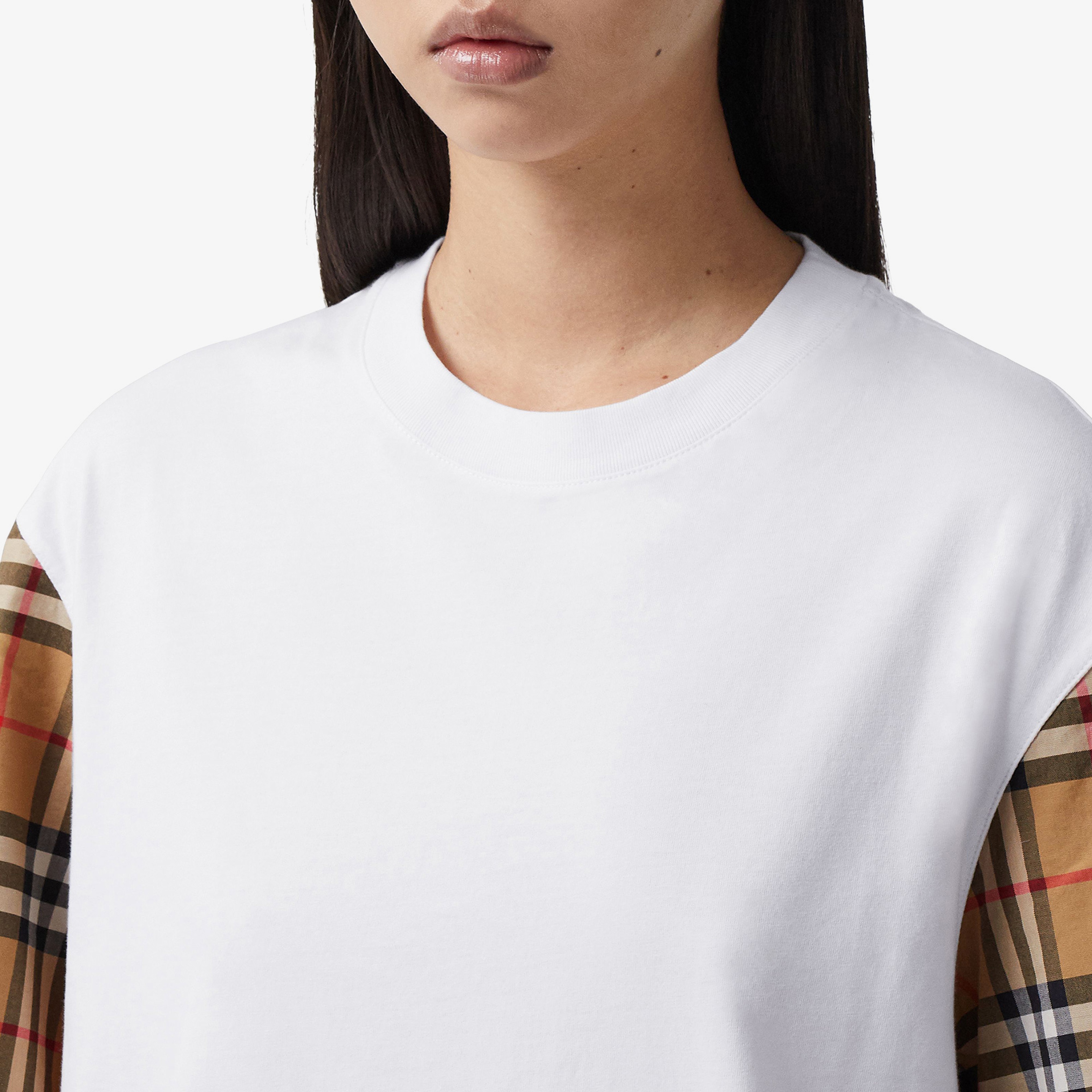 Burberry Serra Vintage Cotton Kadın Beyaz T-Shirt