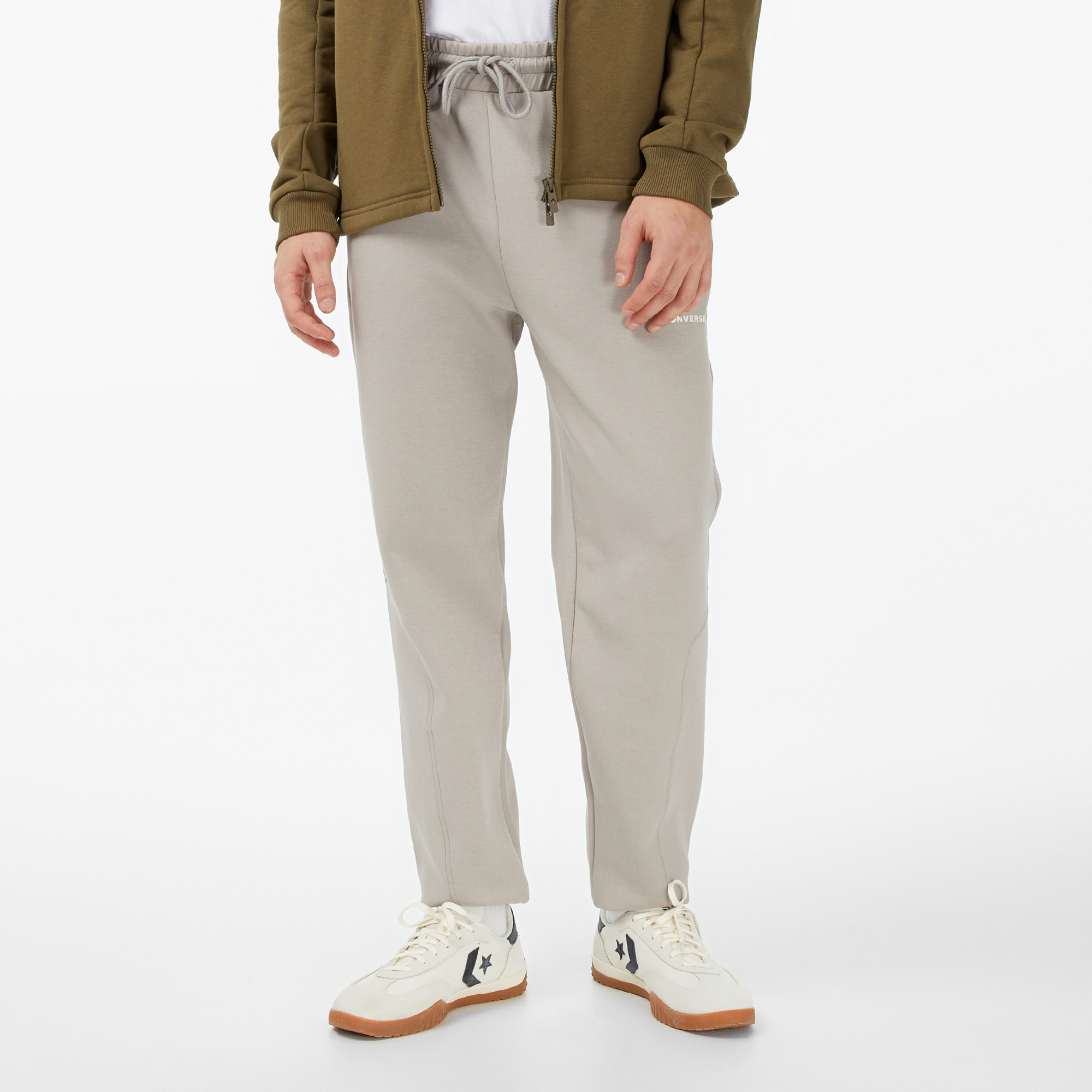 Converse Star Chevron Baskılı Erkek Oversize Fit Gri Eşofman Altı