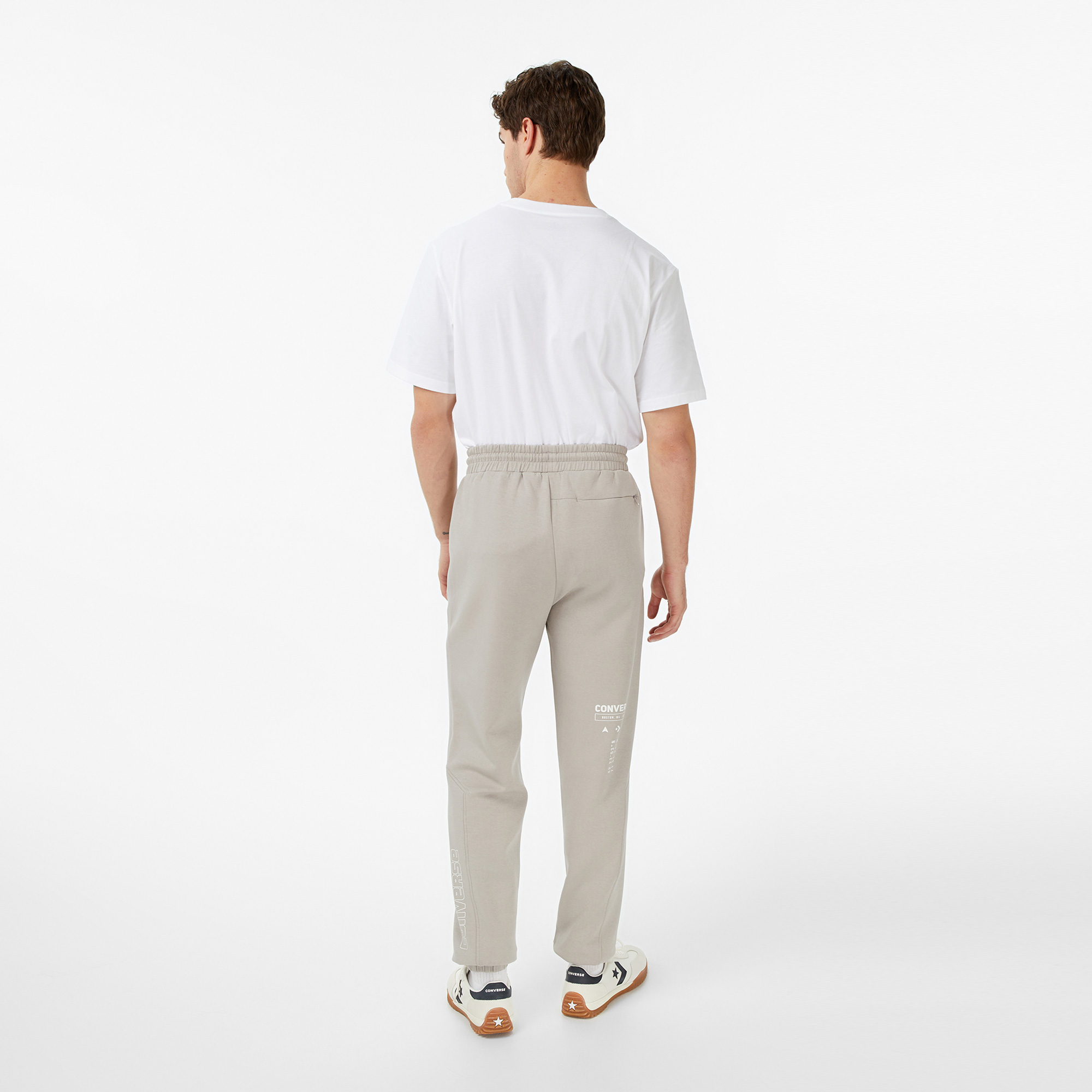 Converse Star Chevron Baskılı Erkek Oversize Fit Gri Eşofman Altı