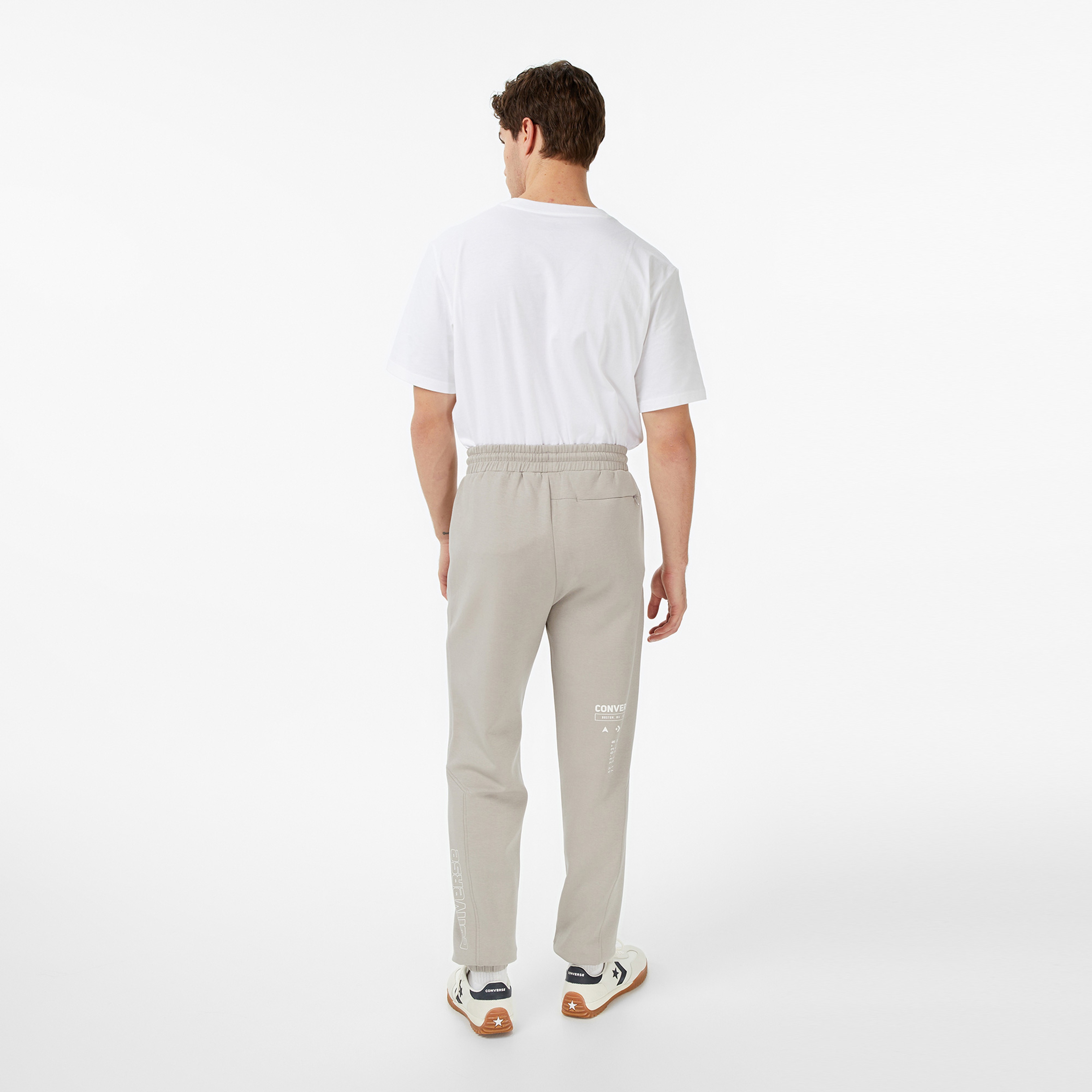 Converse Star Chevron Baskılı Erkek Oversize Fit Gri Eşofman Altı