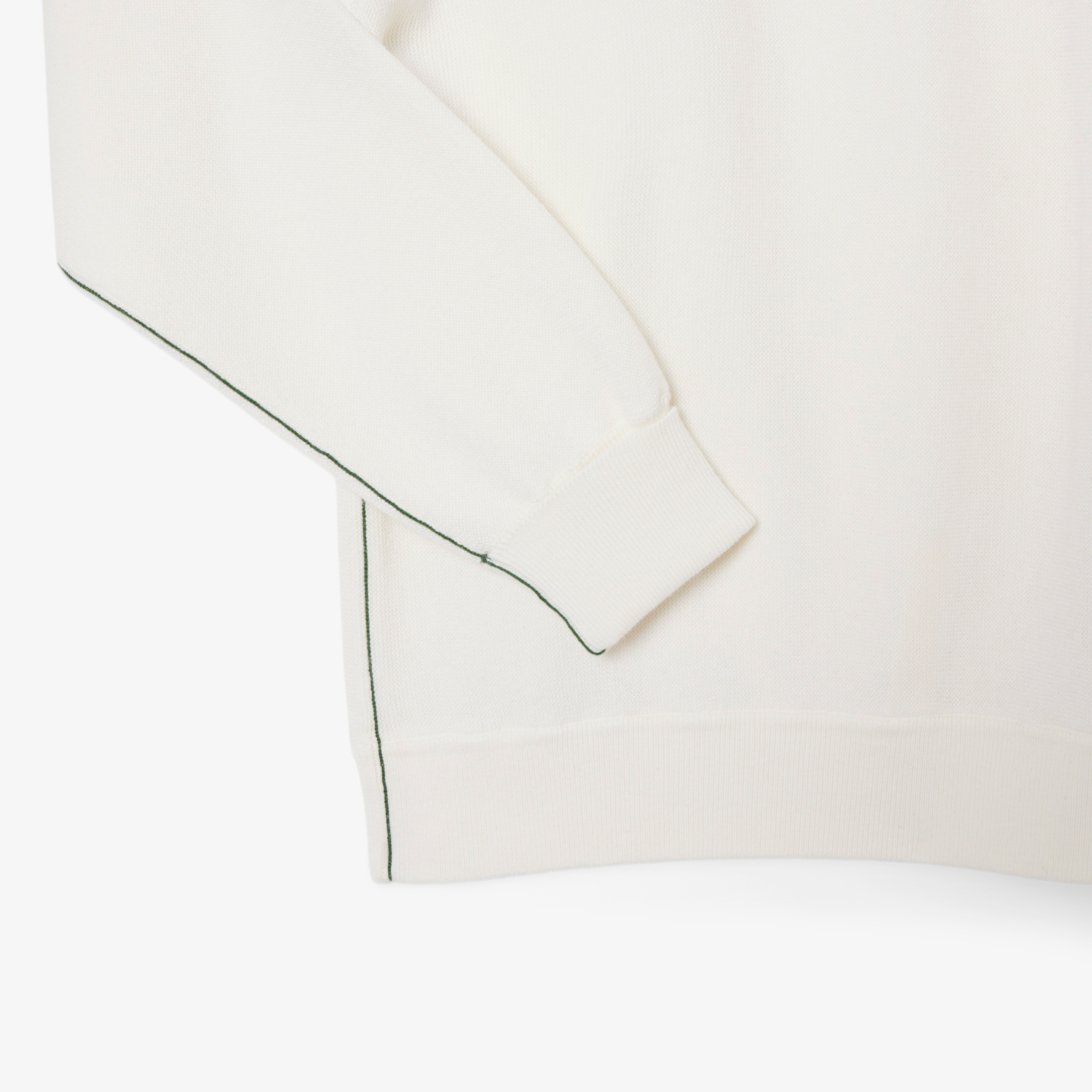 Lacoste Kadın Relaxed Fit Bisiklet Yaka Beyaz Kazak