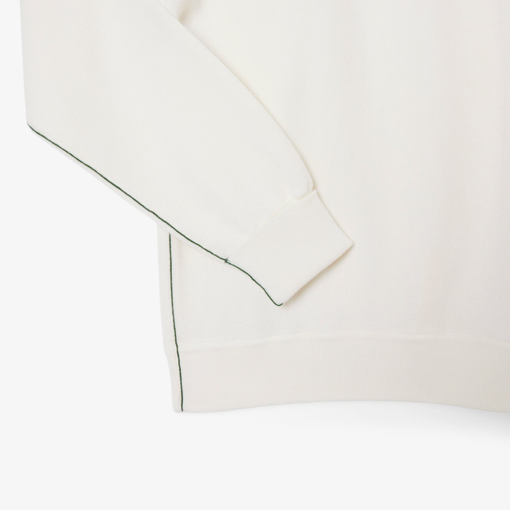 Lacoste Kadın Relaxed Fit Bisiklet Yaka Beyaz Kazak