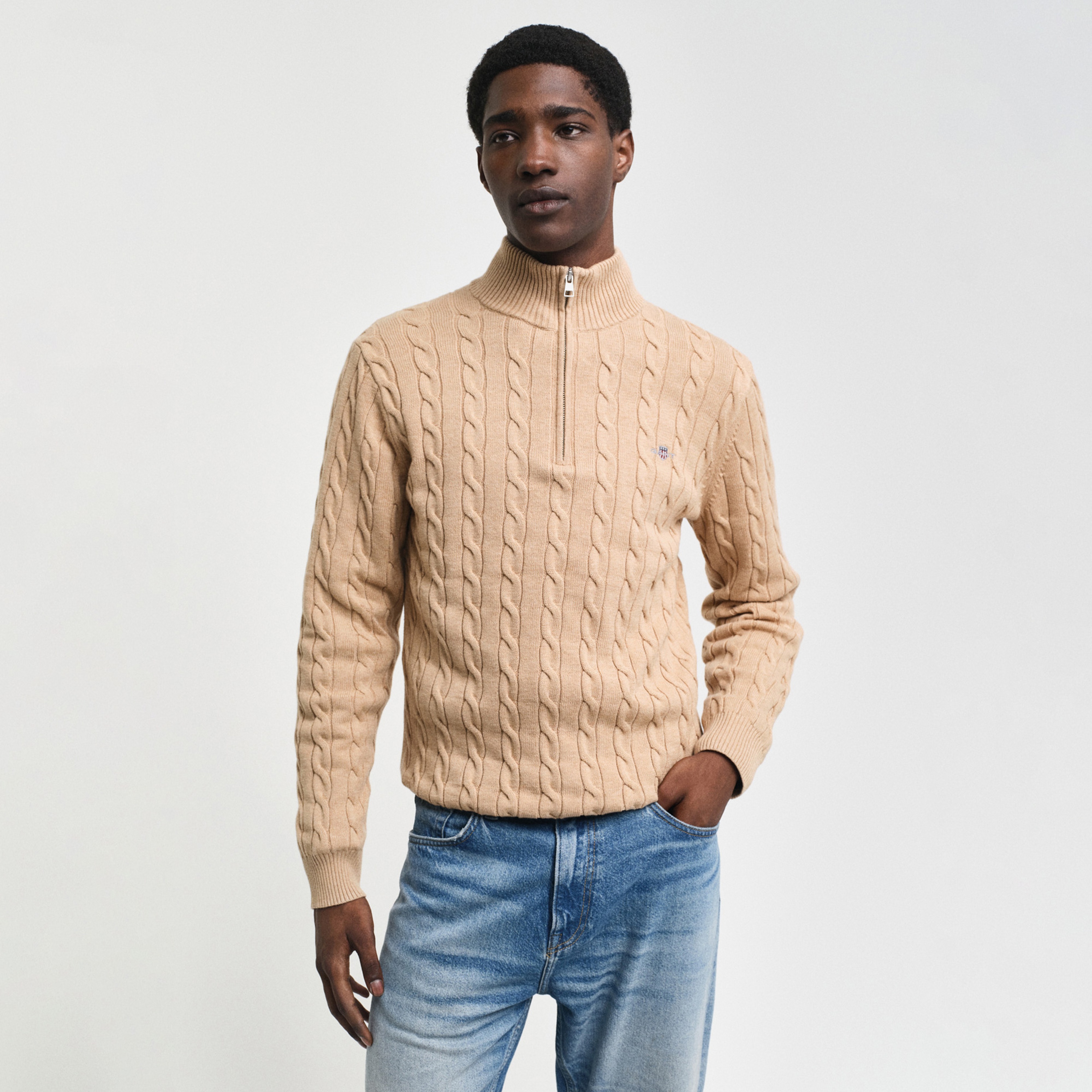 GANT Erkek Yeşil Regular Fit Örgü Kazak