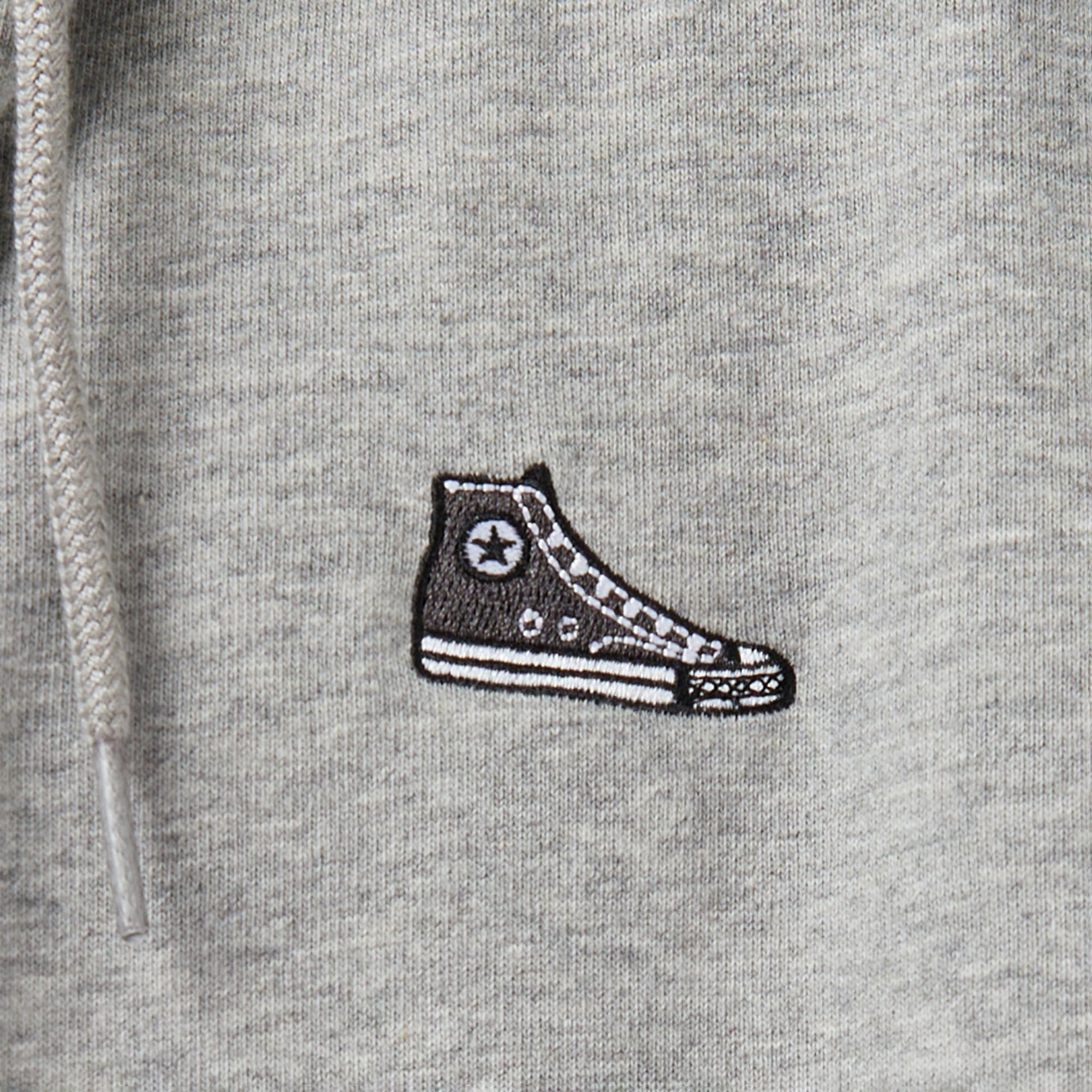 Converse Loose Fit Sneaker Patch Full Zip Erkek Gri Sweatshirt