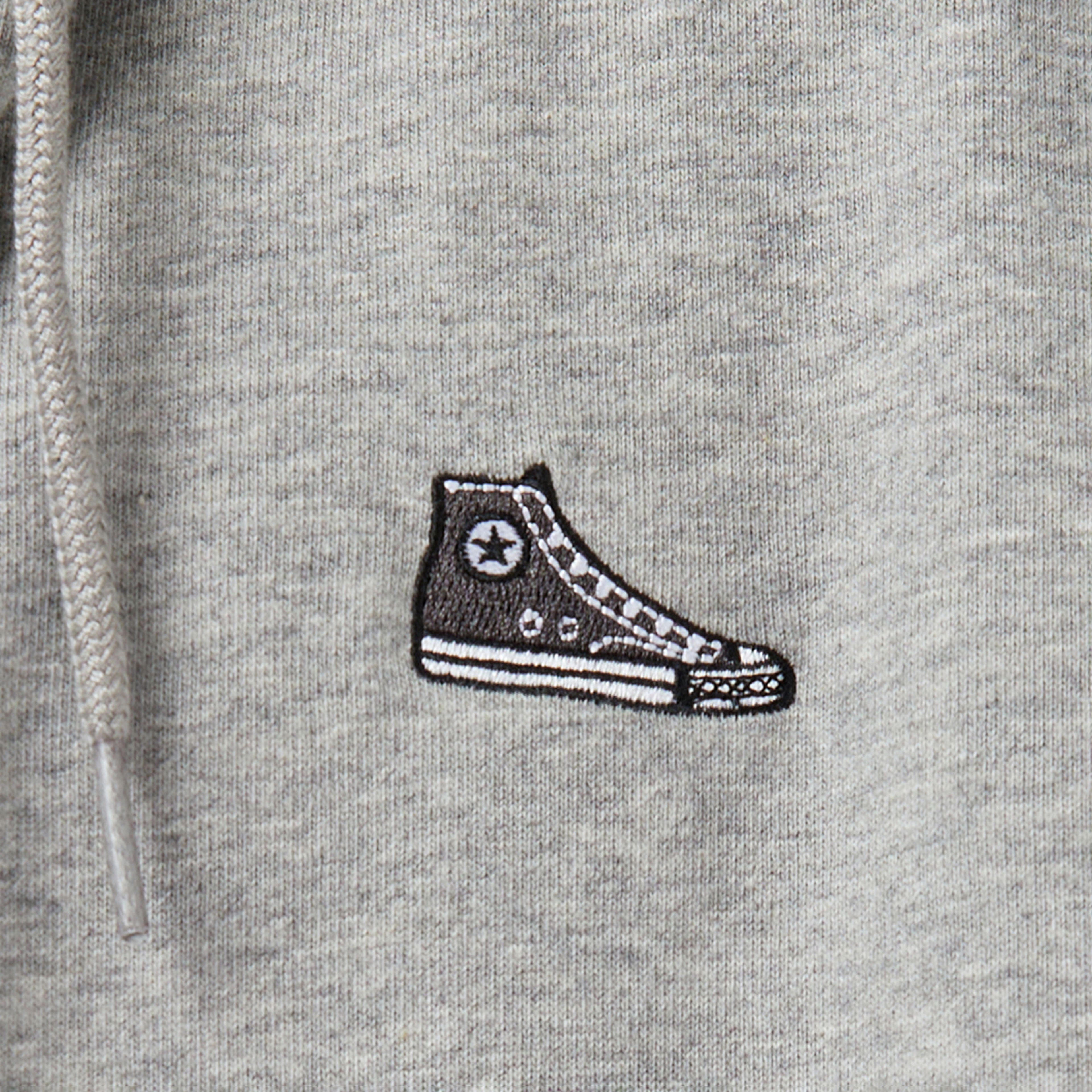 Converse Loose Fit Sneaker Patch Full Zip Erkek Gri Sweatshirt