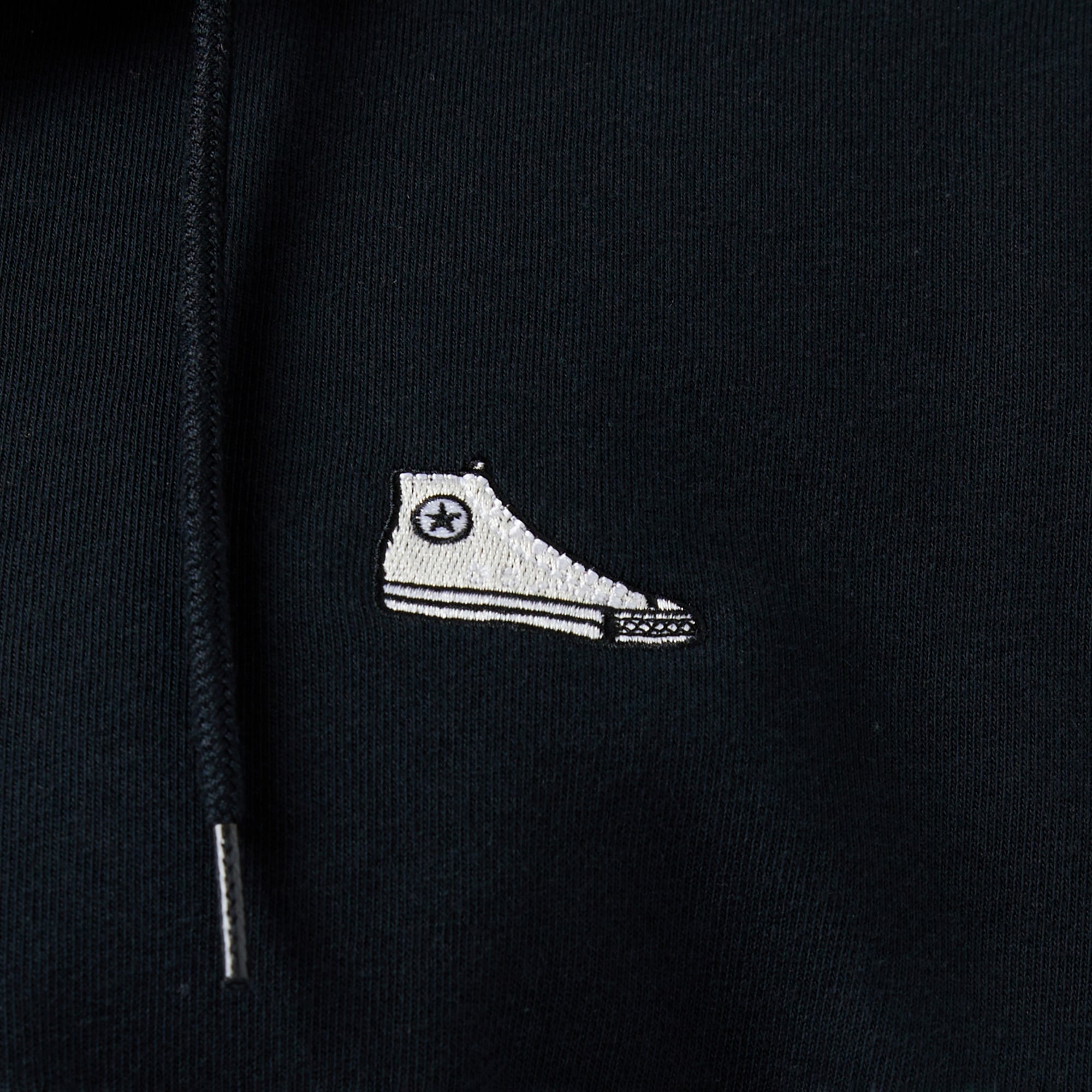 Converse Loose Fit Sneaker Patch Full Zip Erkek Siyah Sweatshirt