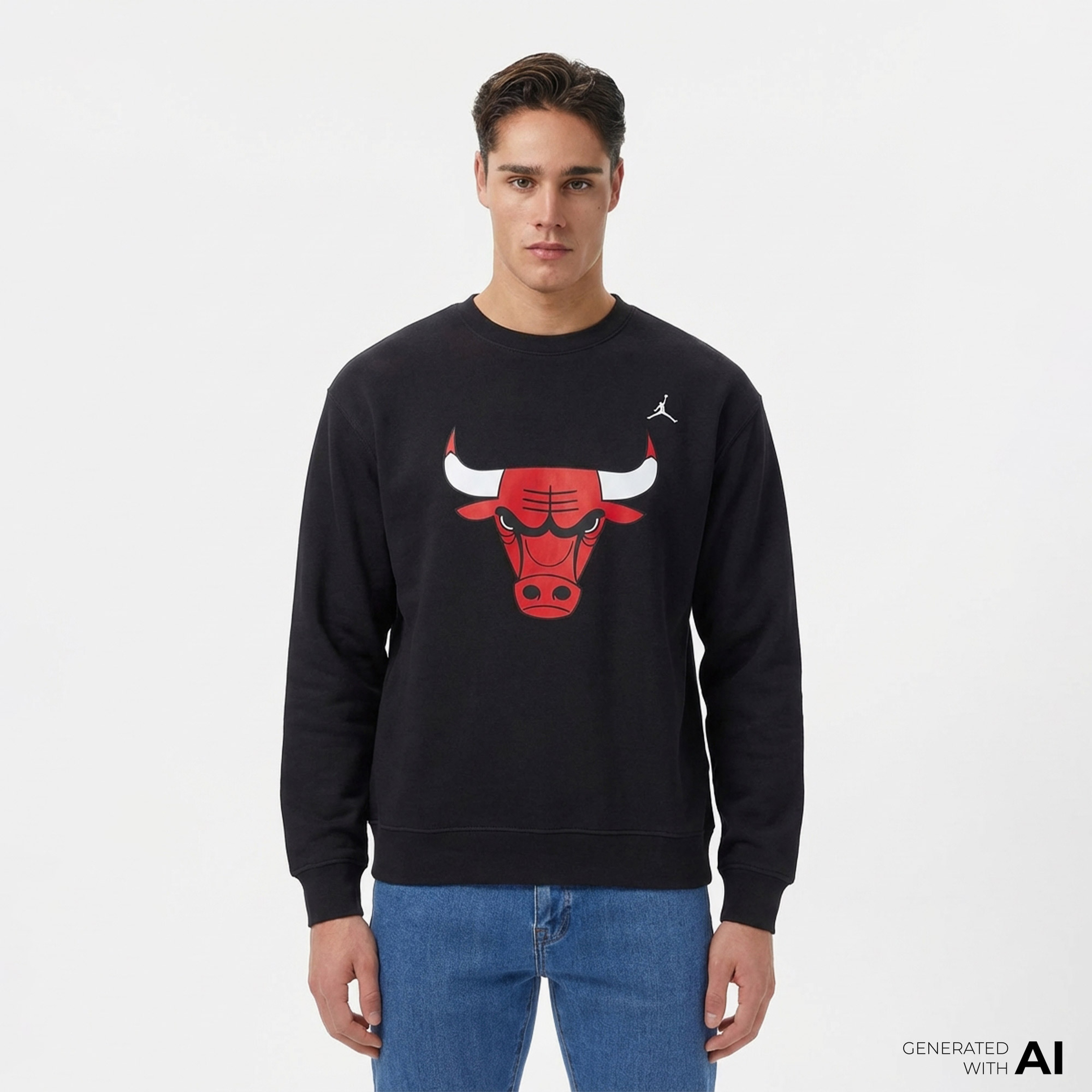 Jordan Chicago Bulls Statement Essentials Erkek Siyah Basketbol Sweatshirt