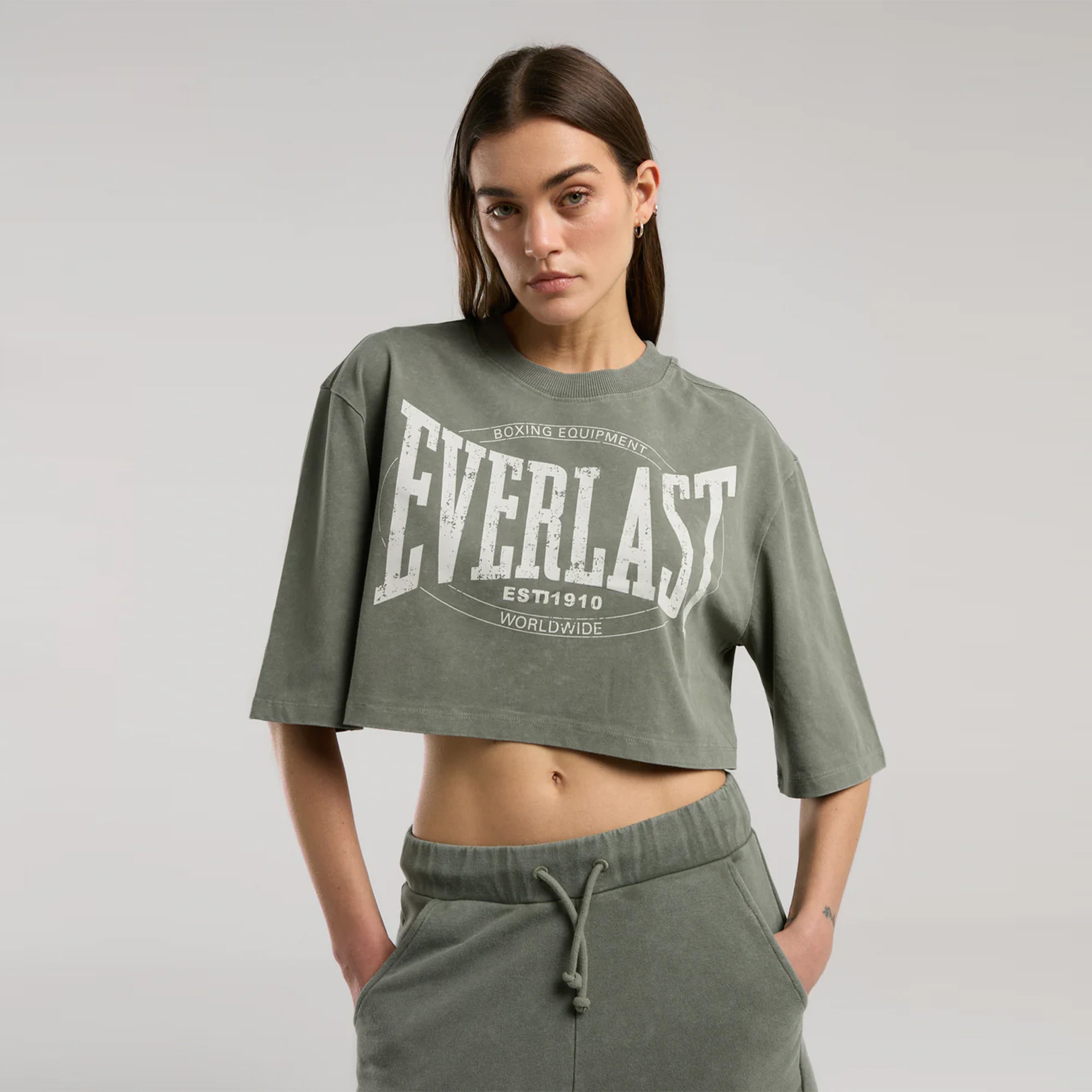 Everlast Authentic Boxing Kadın Haki Crop