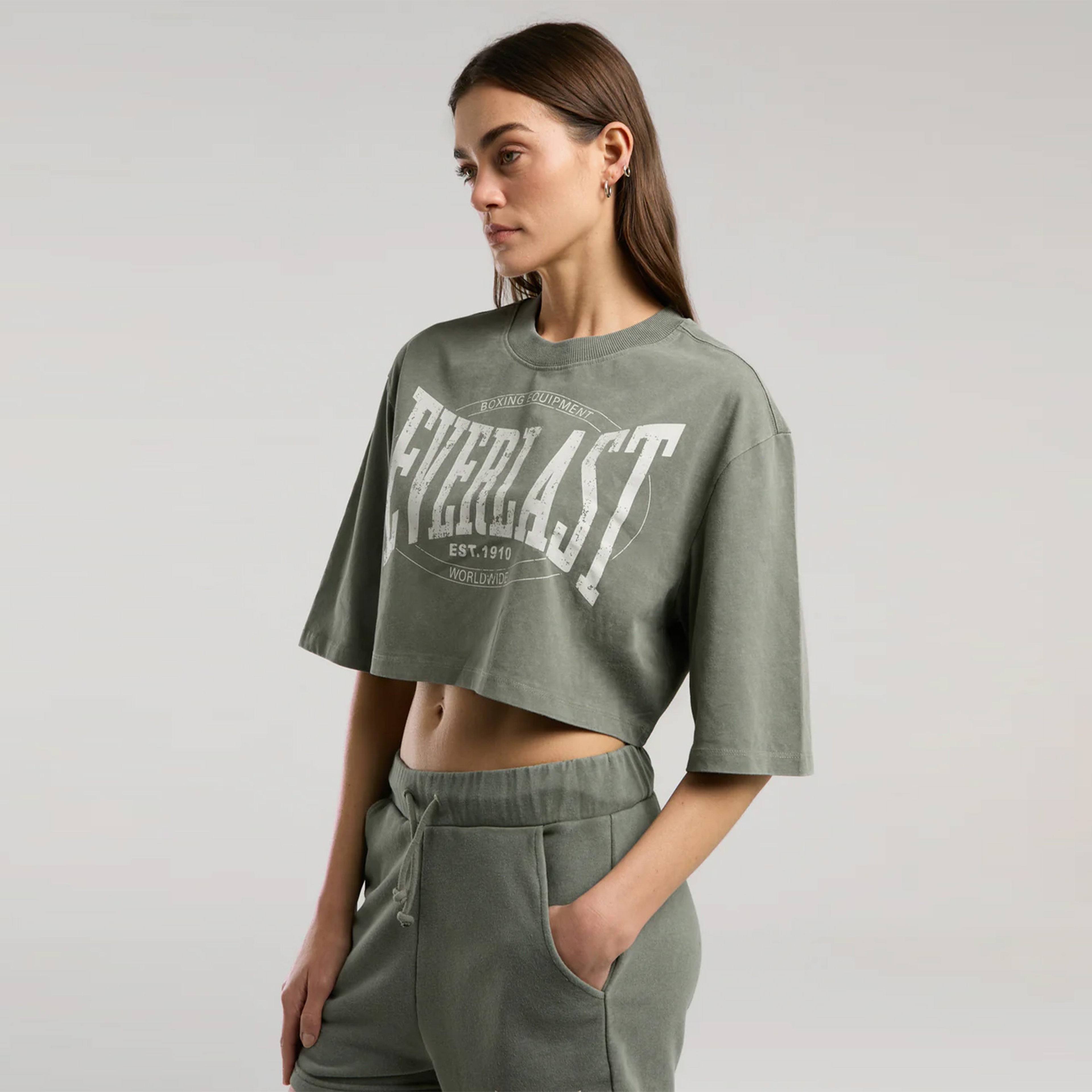 Everlast Authentic Boxing Kadın Haki Crop