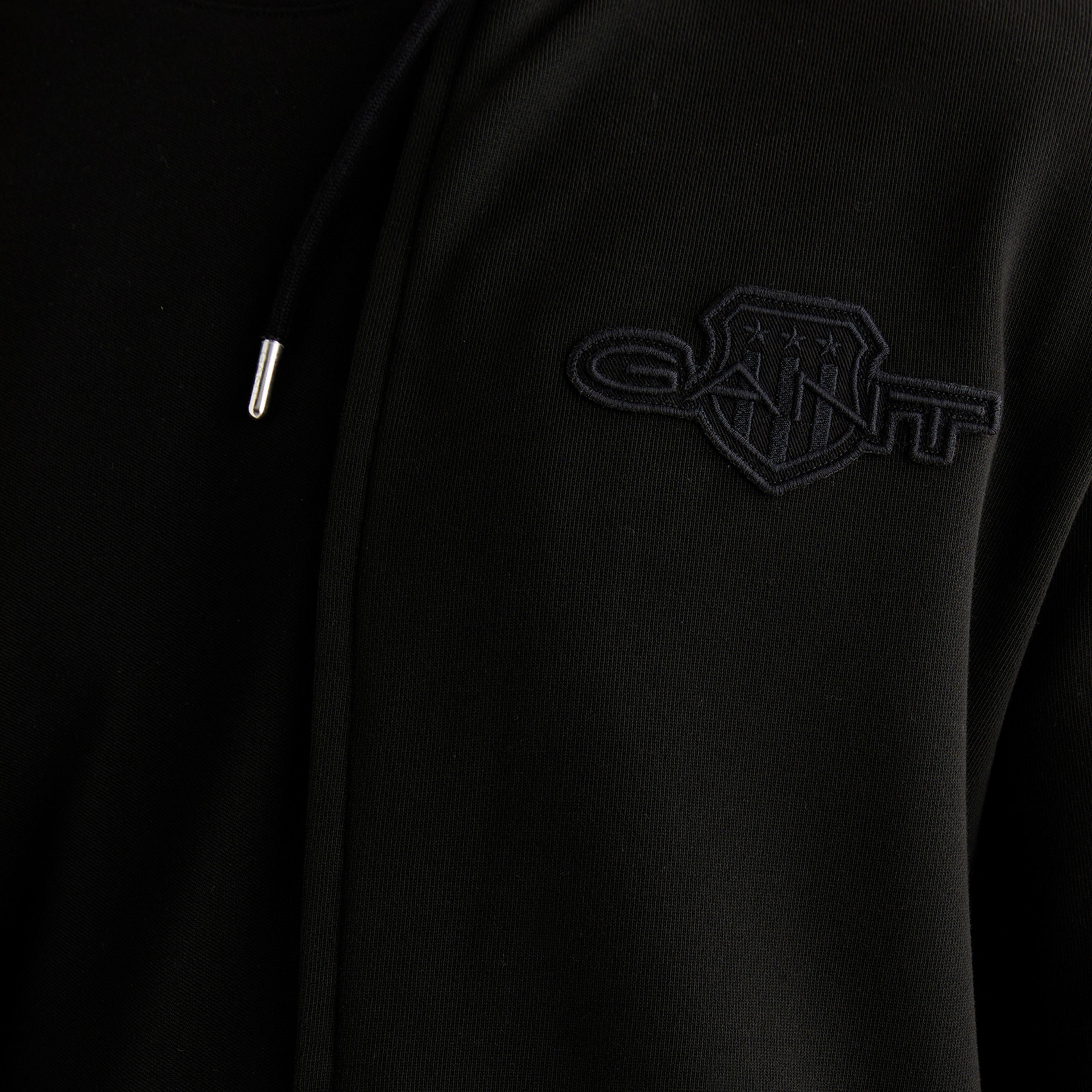 GANT Erkek Siyah Regular Fit Kapüşonlu Fermuarlı Sweatshirt