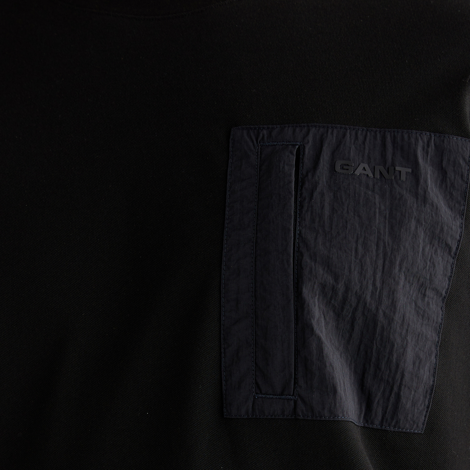 GANT Erkek Siyah Regular Fit Bisiklet Yaka T-Shirt