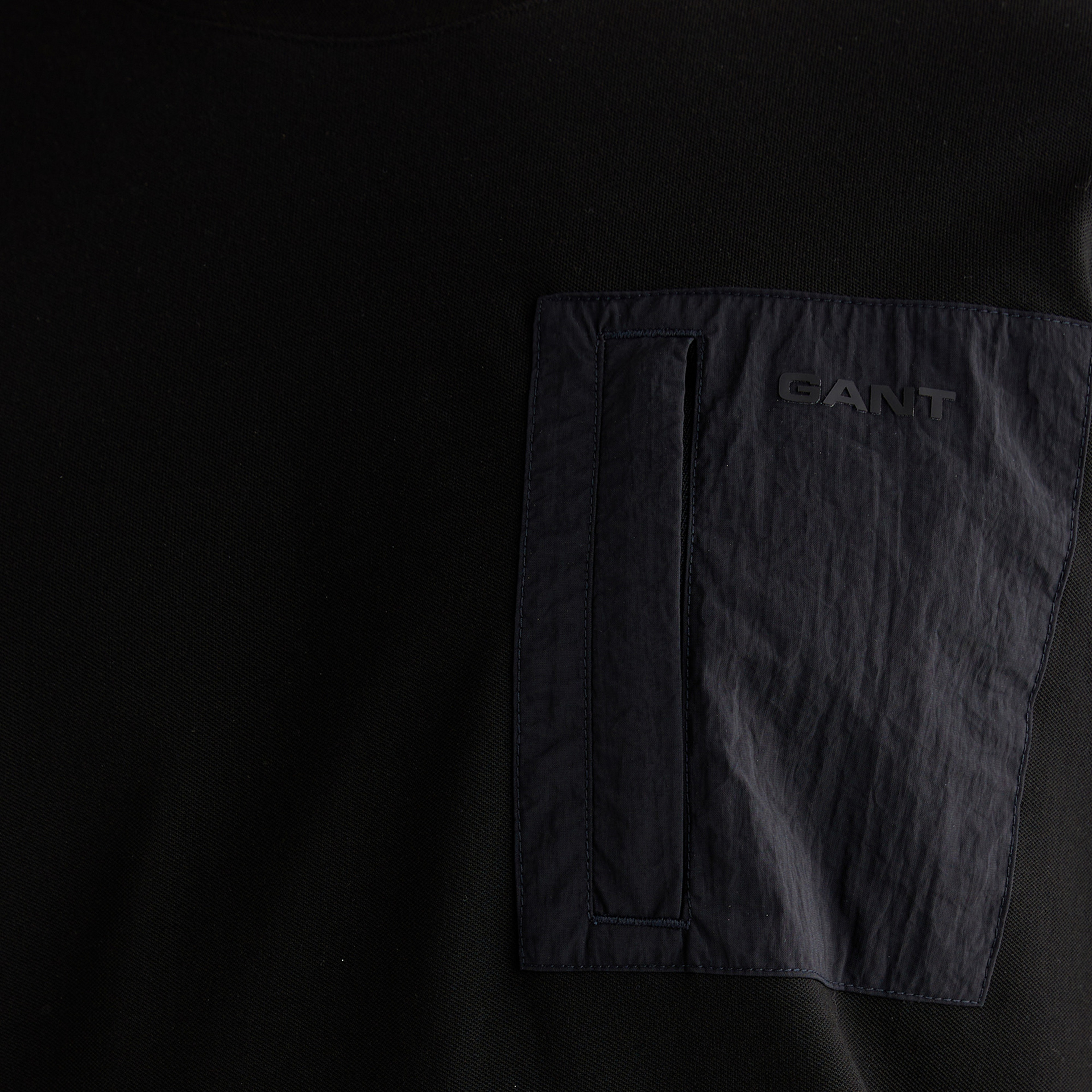 GANT Erkek Siyah Regular Fit Bisiklet Yaka T-Shirt