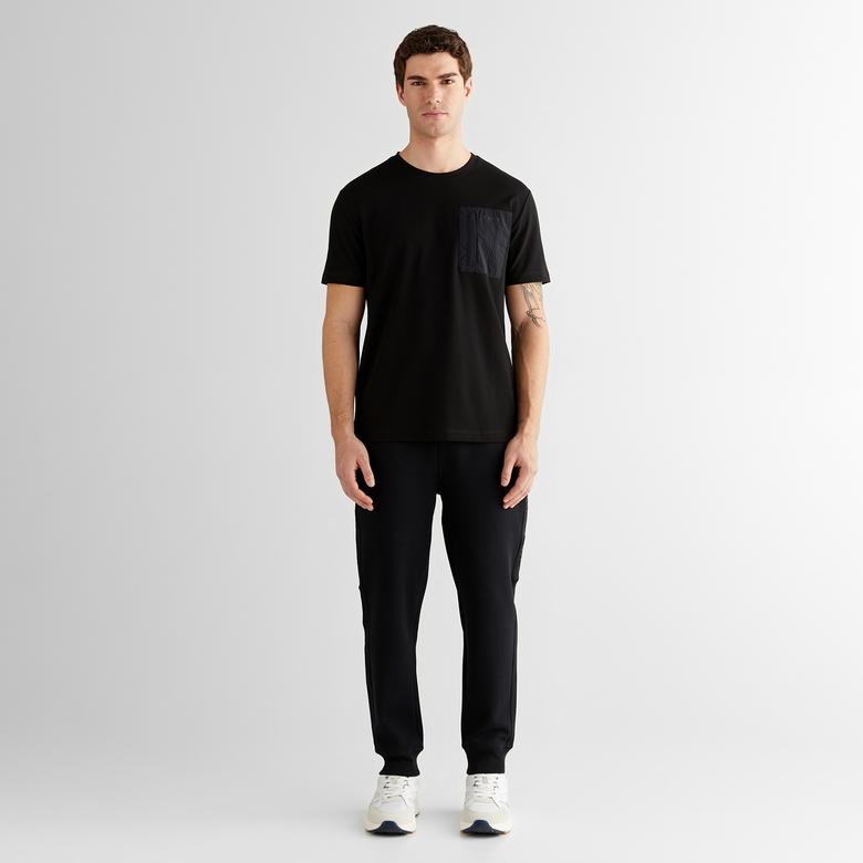 GANT Erkek Siyah Regular Fit Bisiklet Yaka T-Shirt