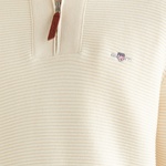 GANT Erkek Krem Regular Fit Yarım Fermuarlı Triko