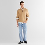 GANT Erkek Bej Regular Fit Yarım Fermuarlı Triko