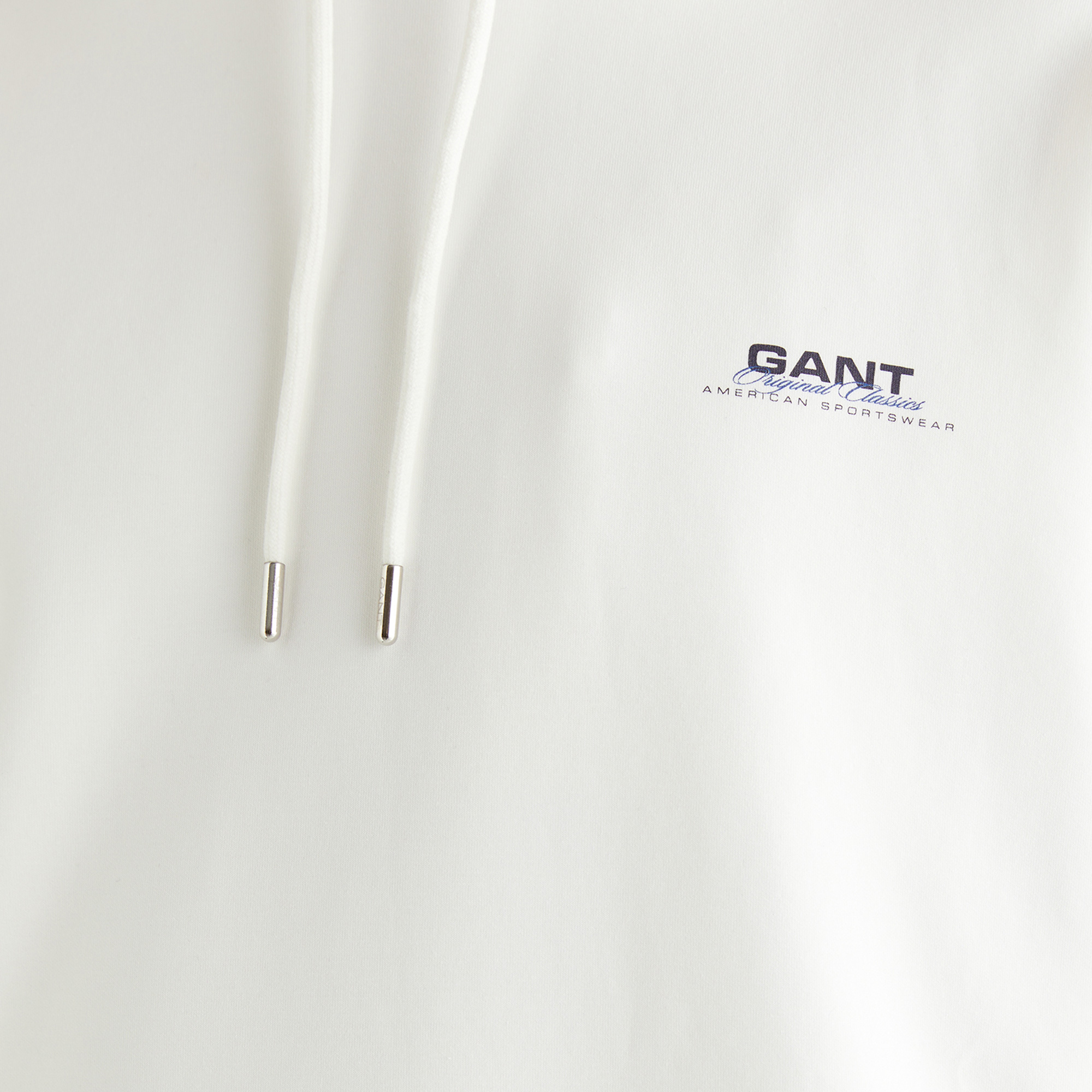 GANT Erkek Beyaz Regular Fit Kapüşonlu Sweatshirt