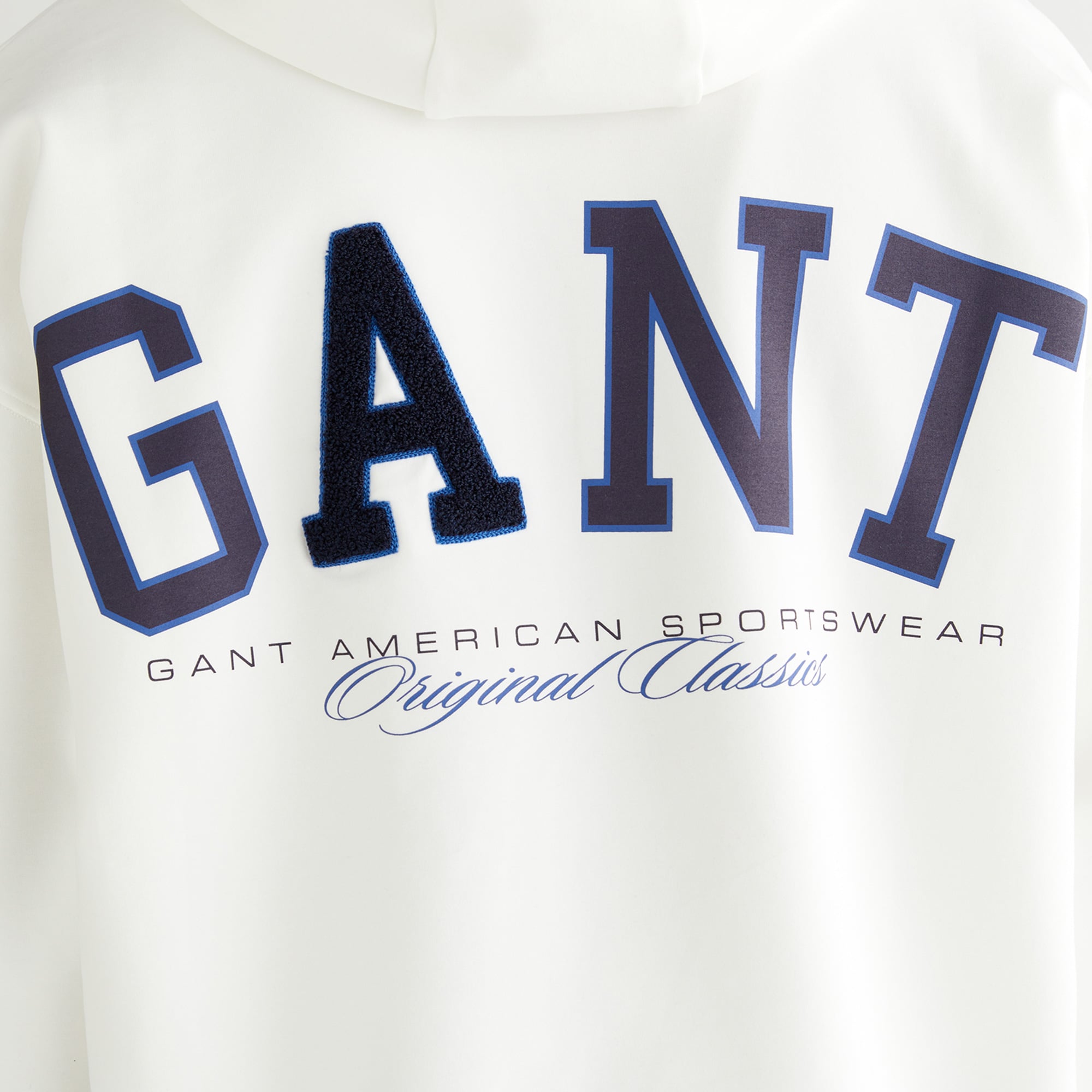 GANT Erkek Beyaz Regular Fit Kapüşonlu Sweatshirt