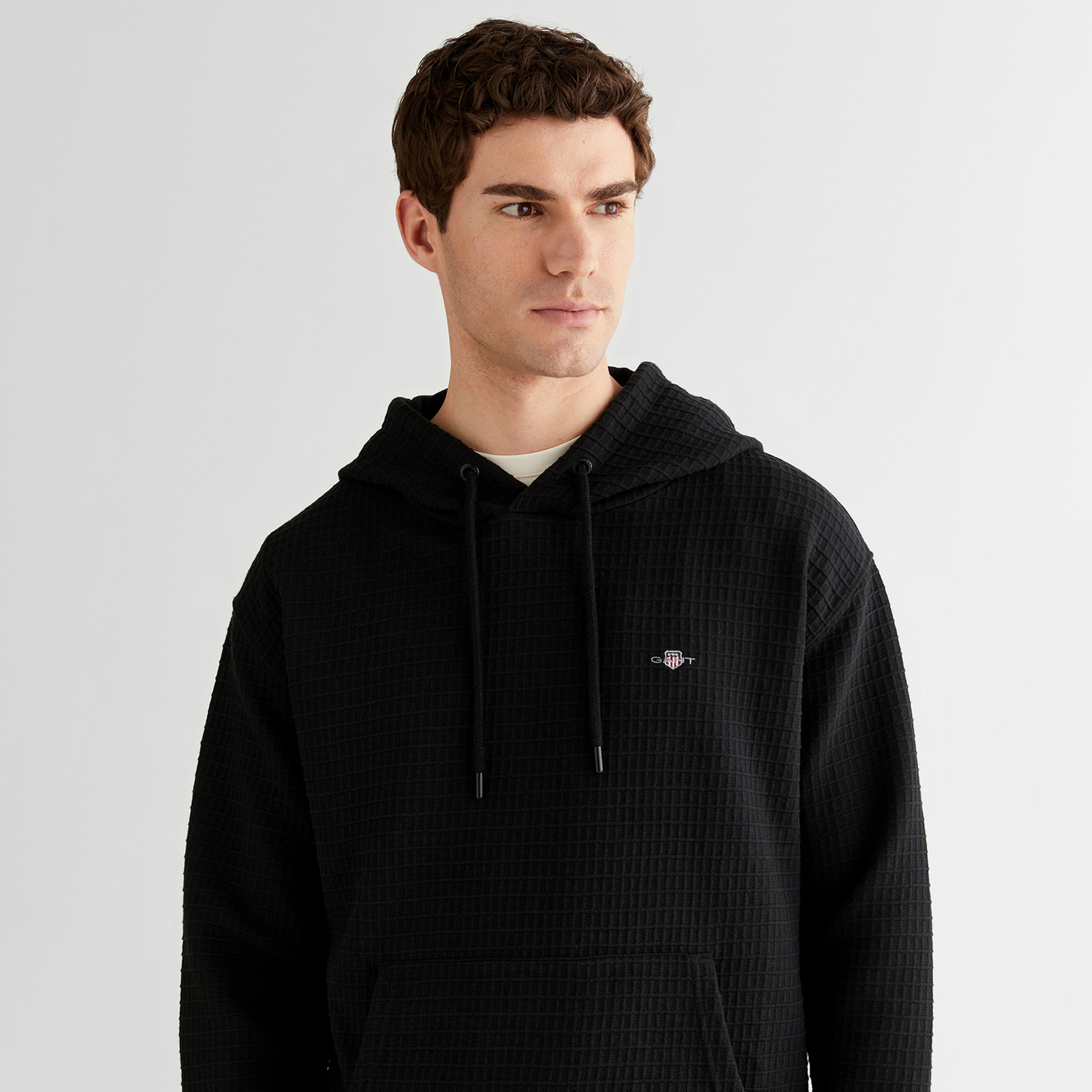 GANT Erkek Siyah Regular Fit Kapüşonlu Sweatshirt