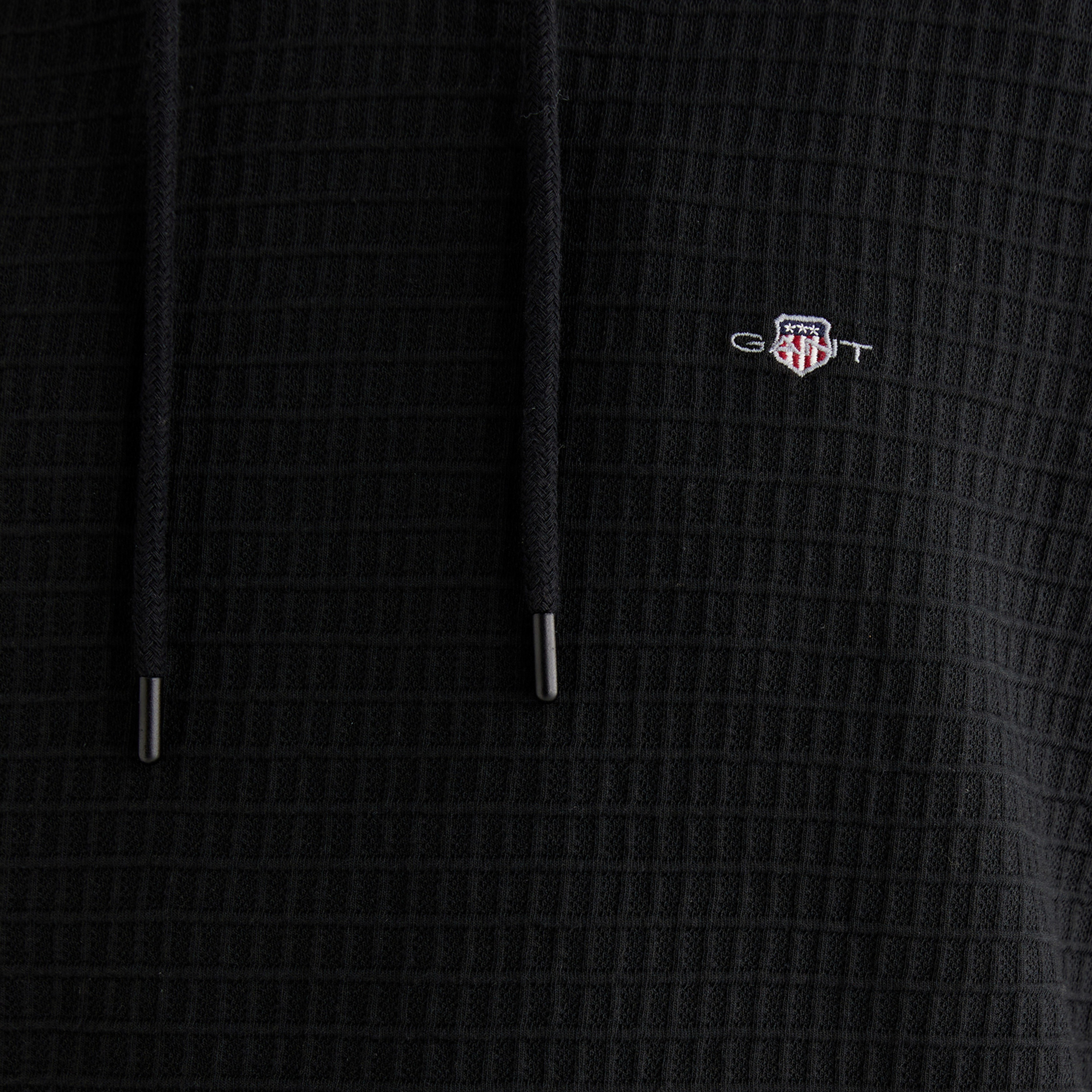 GANT Erkek Siyah Regular Fit Kapüşonlu Sweatshirt