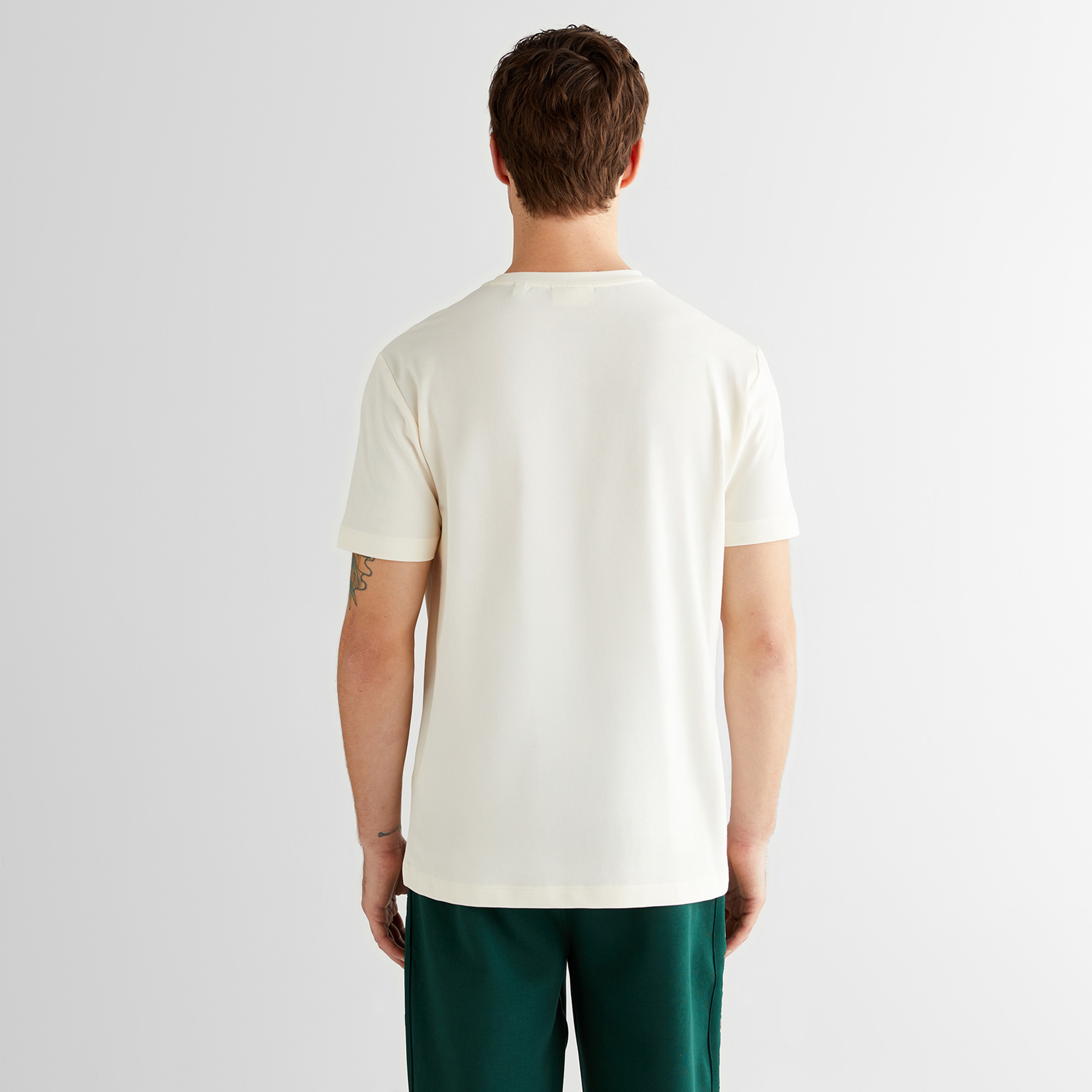 GANT Erkek Krem Regular Fit Bisiklet Yaka T-Shirt