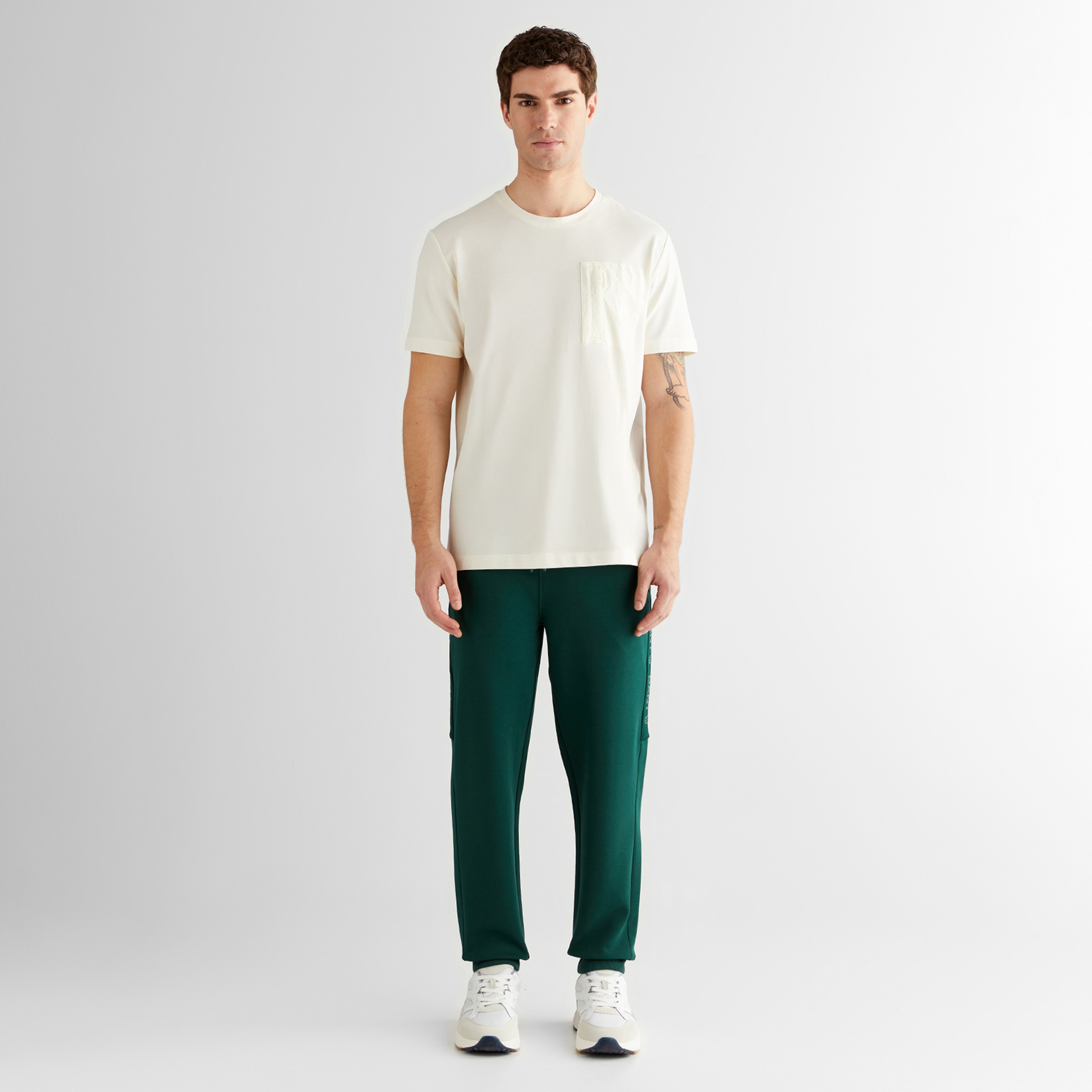 GANT Erkek Krem Regular Fit Bisiklet Yaka T-Shirt