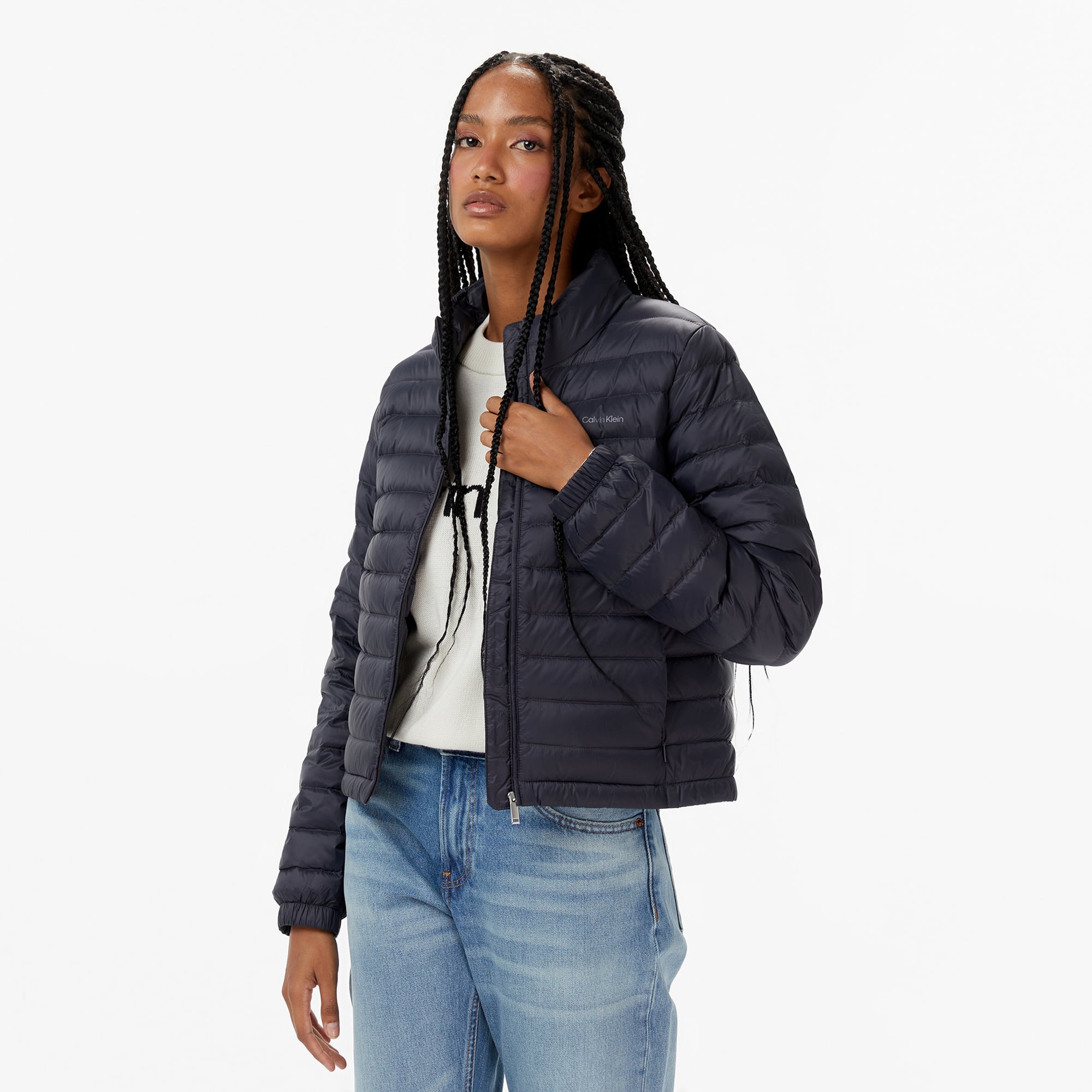Calvin Klein Ultra Lightweight Down Puffer Kadın Mavi Ceket