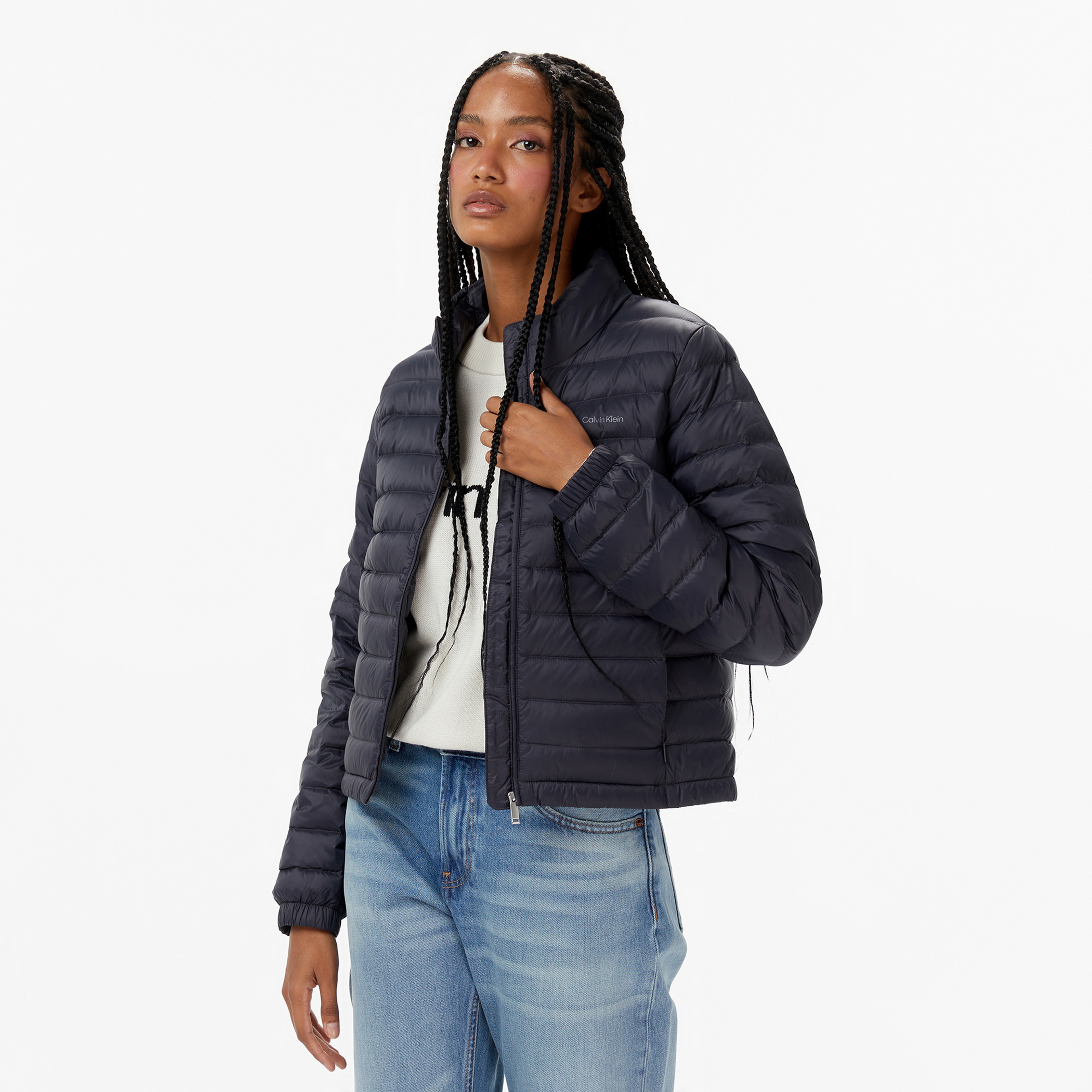 Calvin Klein Ultra Lightweight Down Puffer Kadın Mavi Ceket