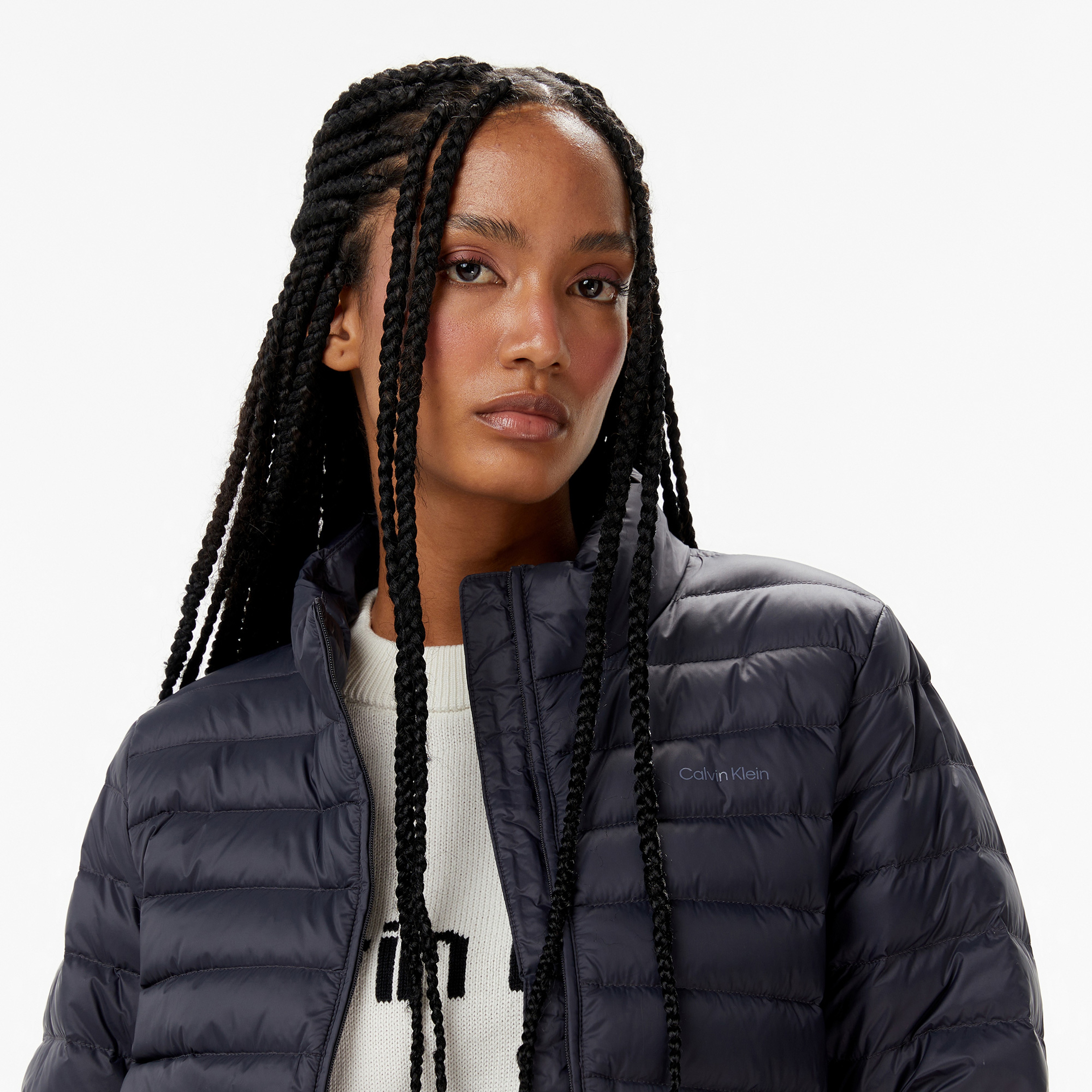 Calvin Klein Ultra Lightweight Down Puffer Kadın Mavi Ceket