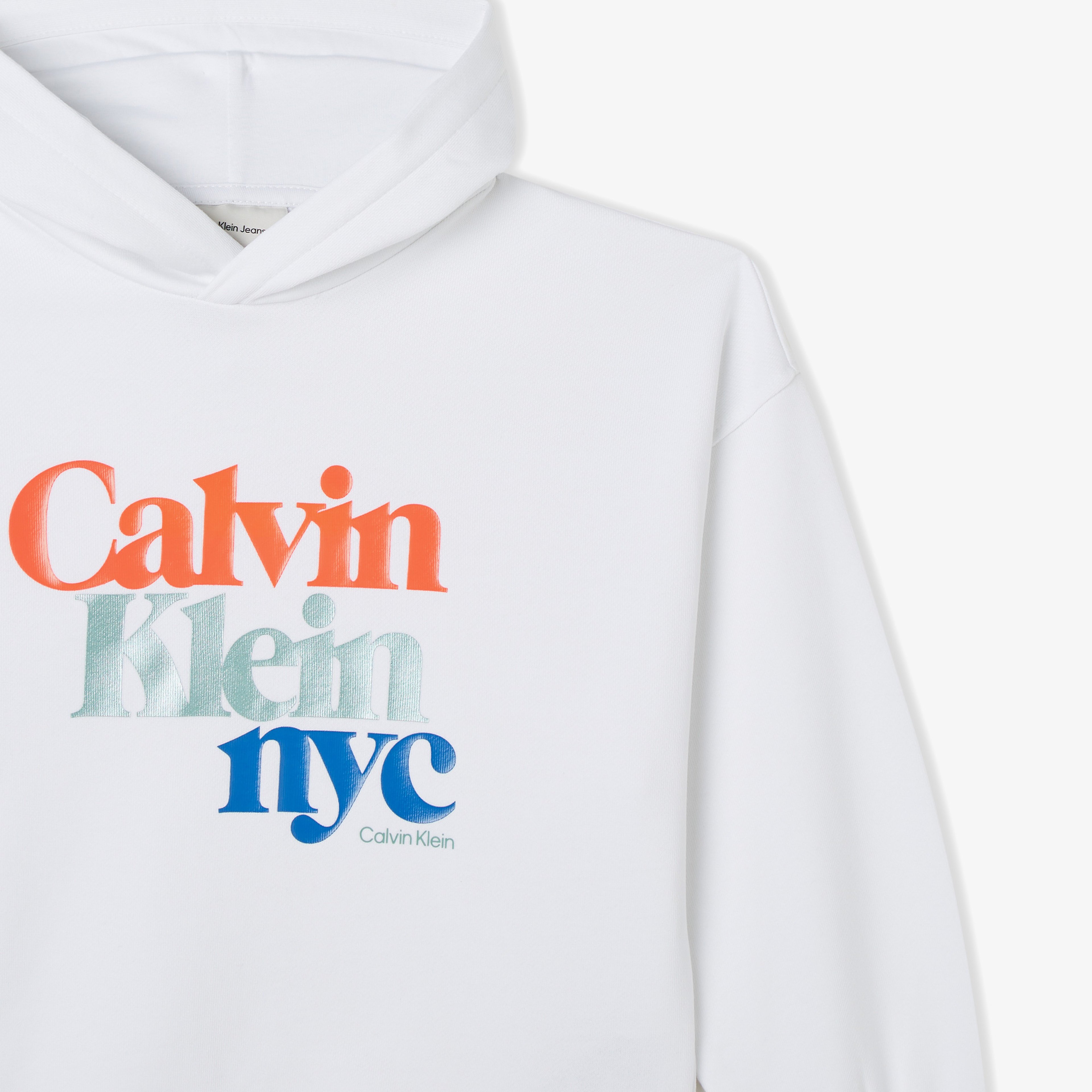 Calvin Klein Pearl Signature Terry Çocuk Beyaz Sweatshirt