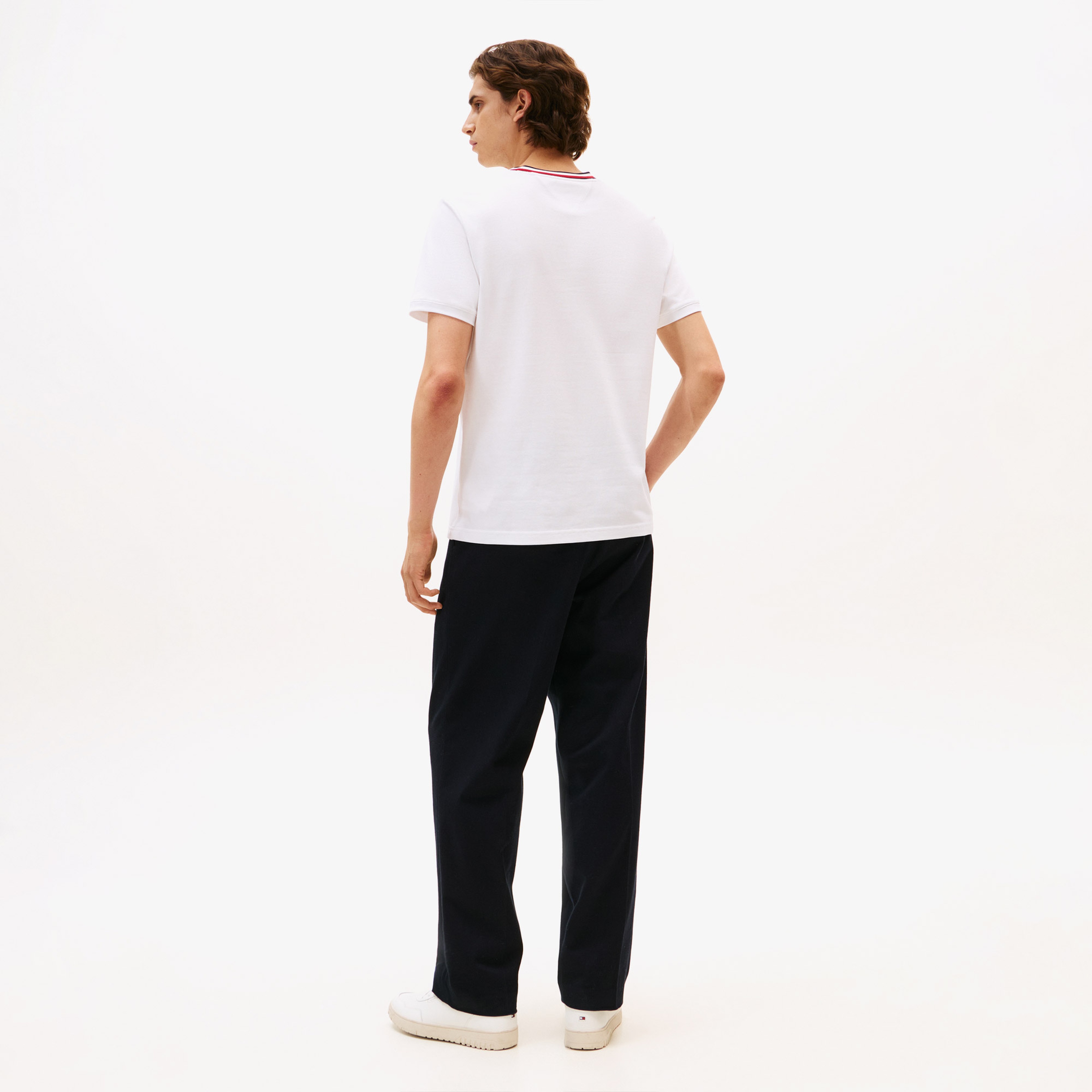 Tommy Hilfiger Pique Erkek Beyaz T-Shirt