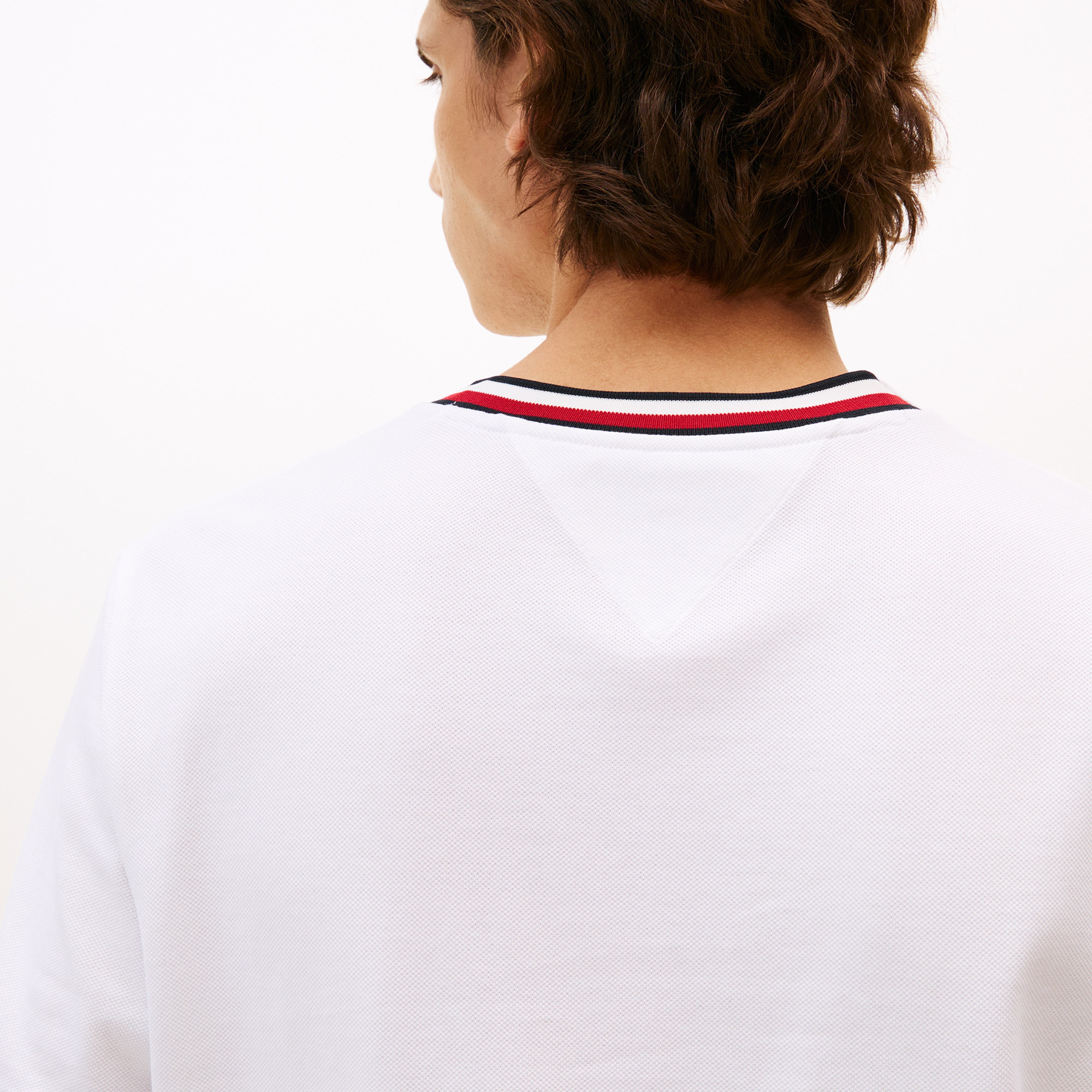 Tommy Hilfiger Pique Erkek Beyaz T-Shirt