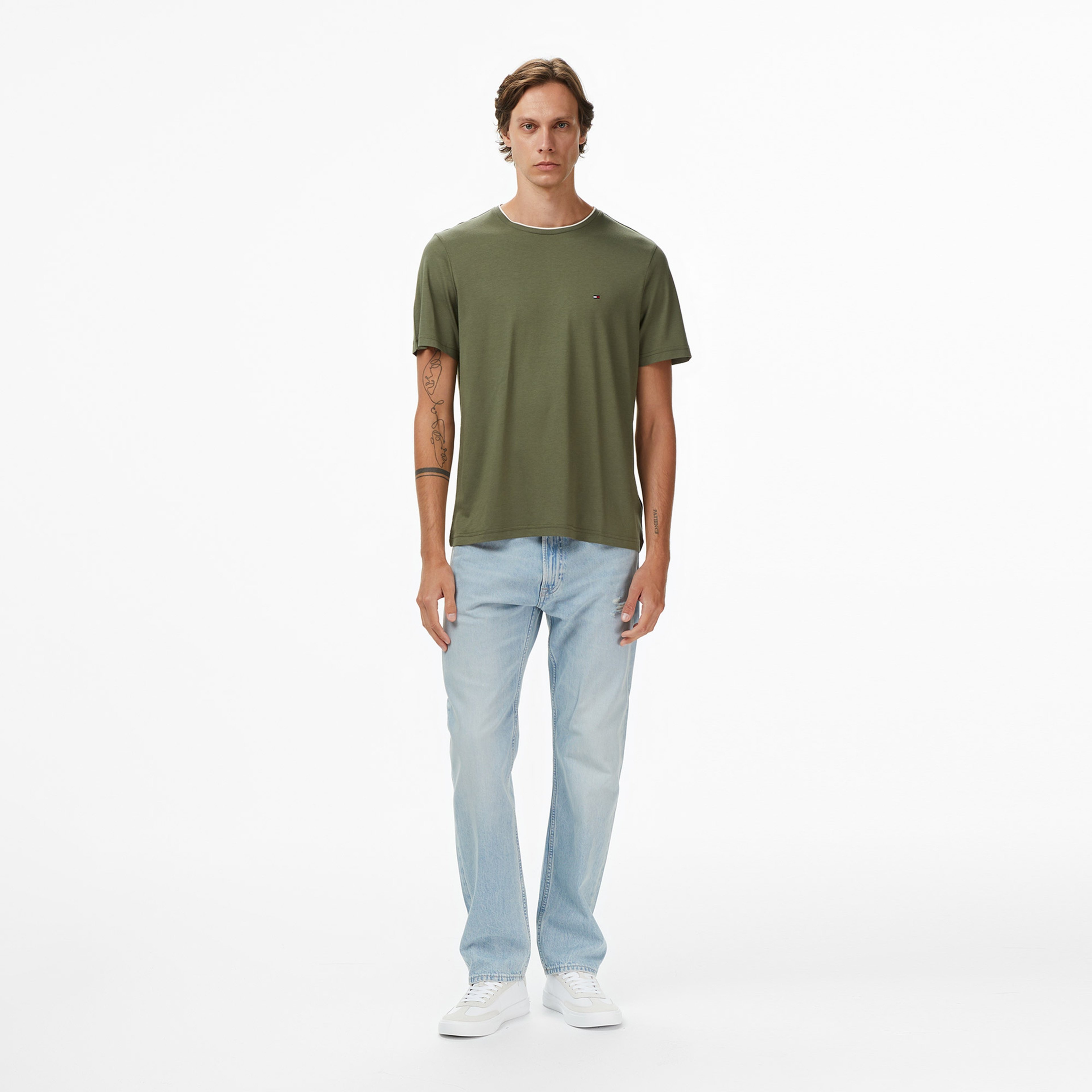 Tommy Hilfiger Cotton Modal Erkek Yeşil T-Shirt