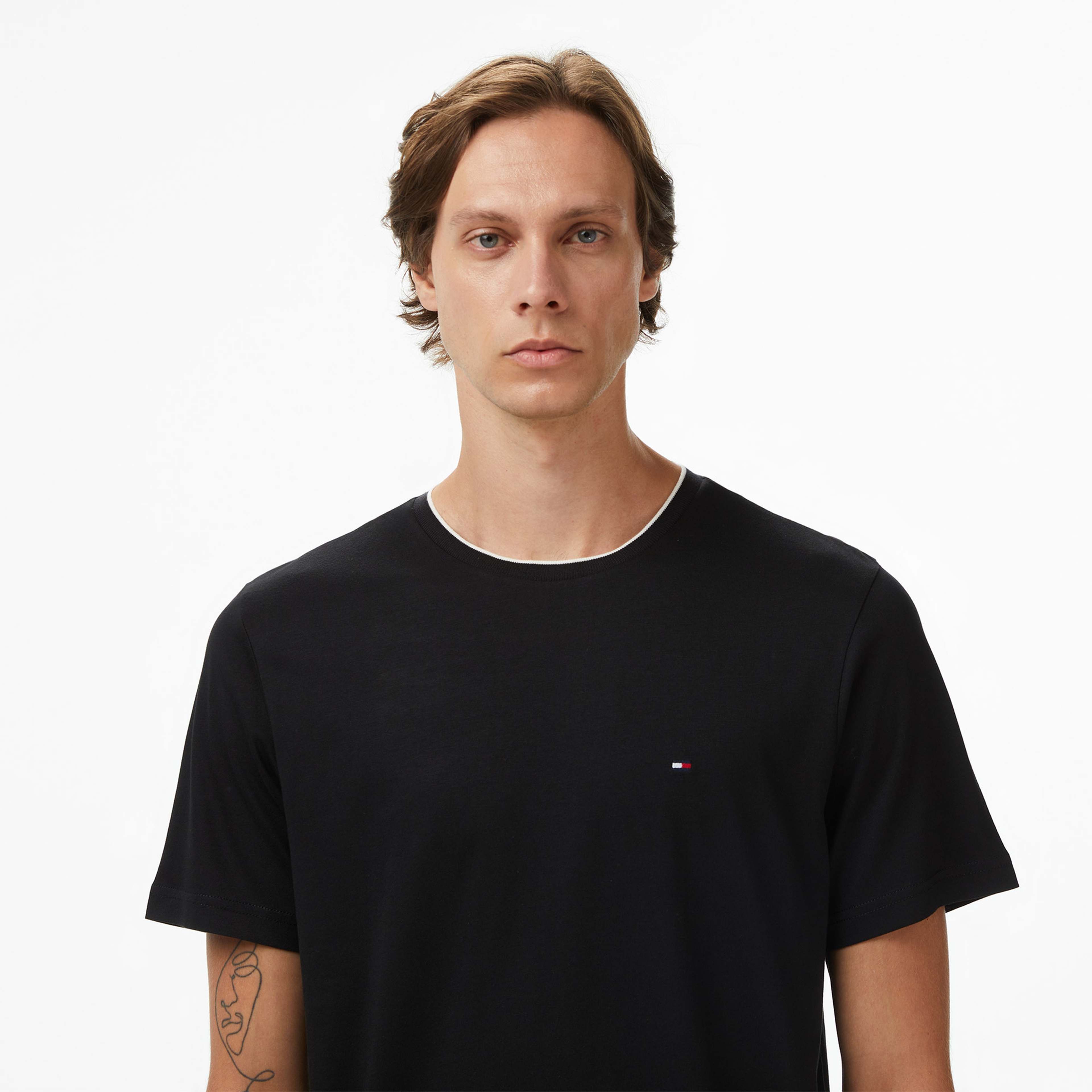 Tommy Hilfiger Cotton Modal Erkek Siyah T-Shirt