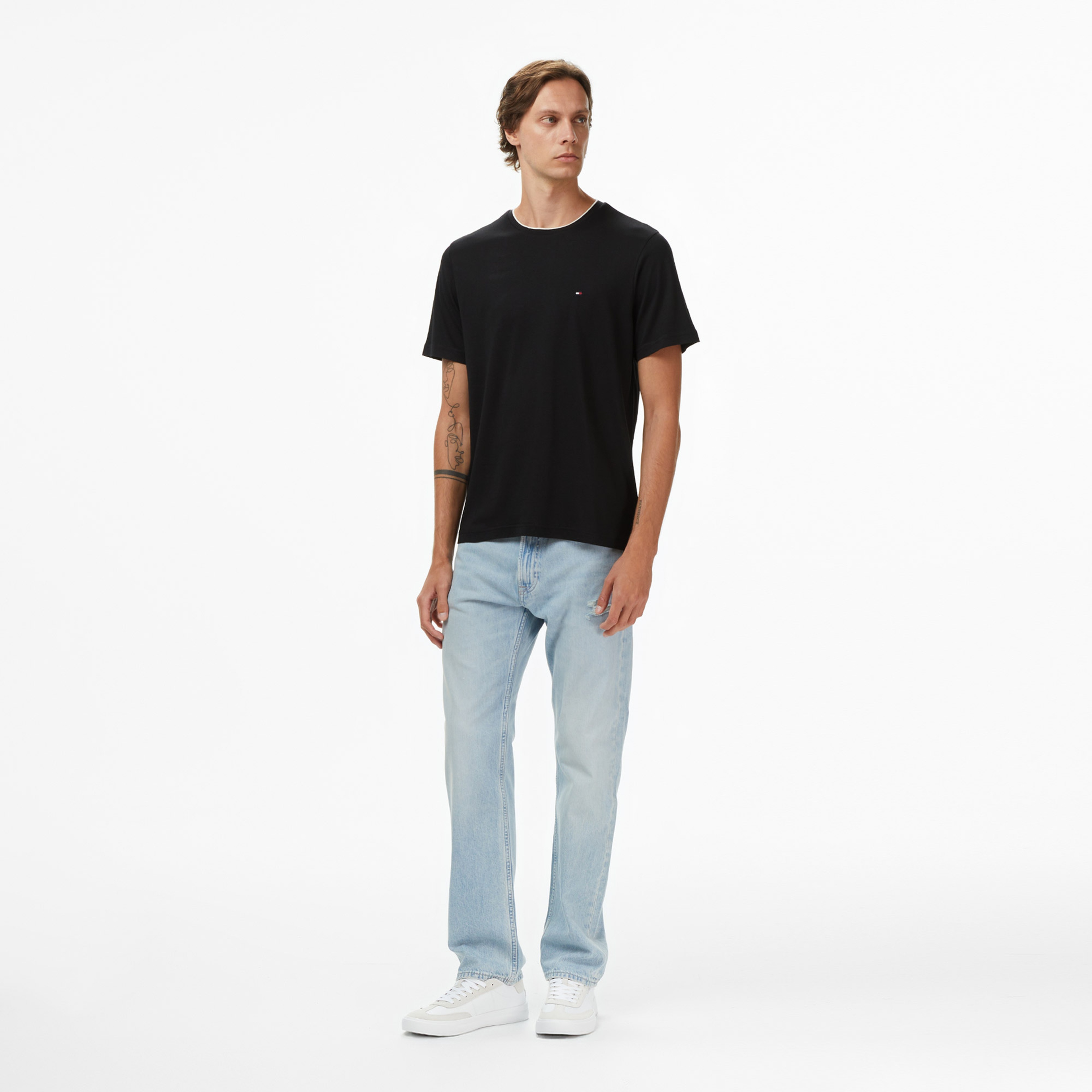 Tommy Hilfiger Cotton Modal Erkek Siyah T-Shirt