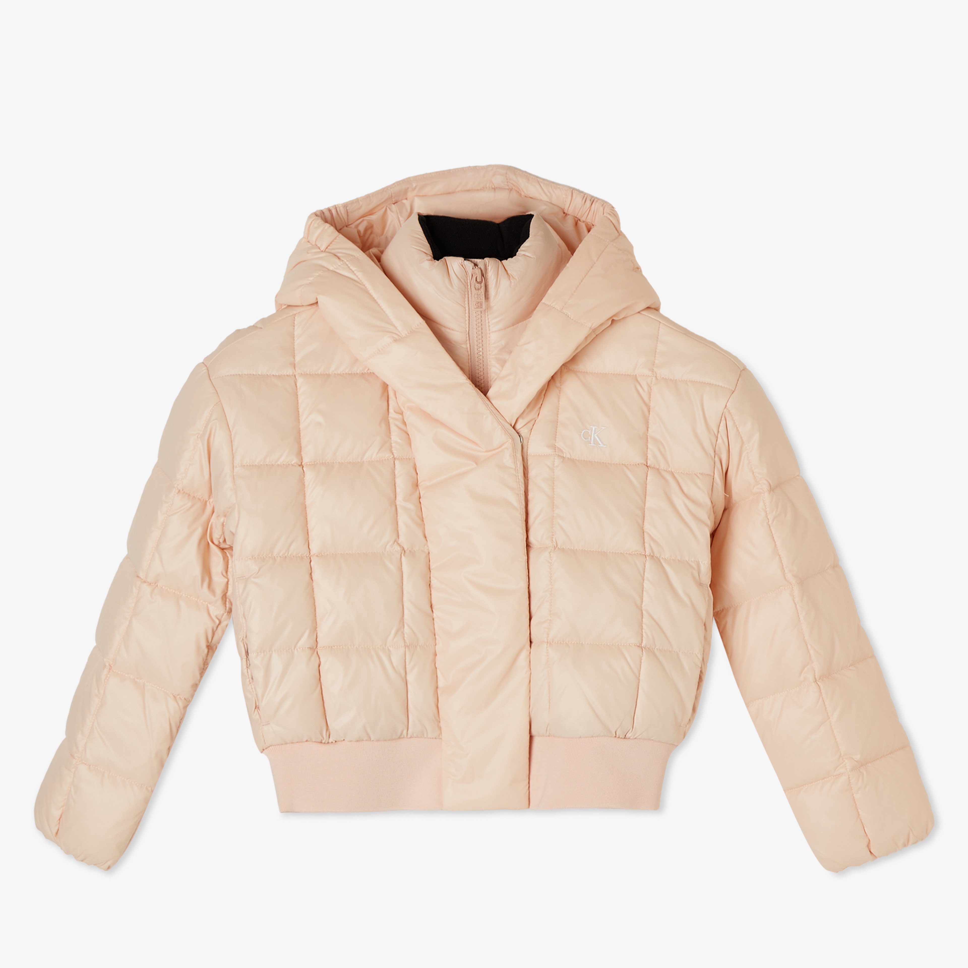 Calvin Klein Archive Grid Puffer Çocuk Pembe Ceket