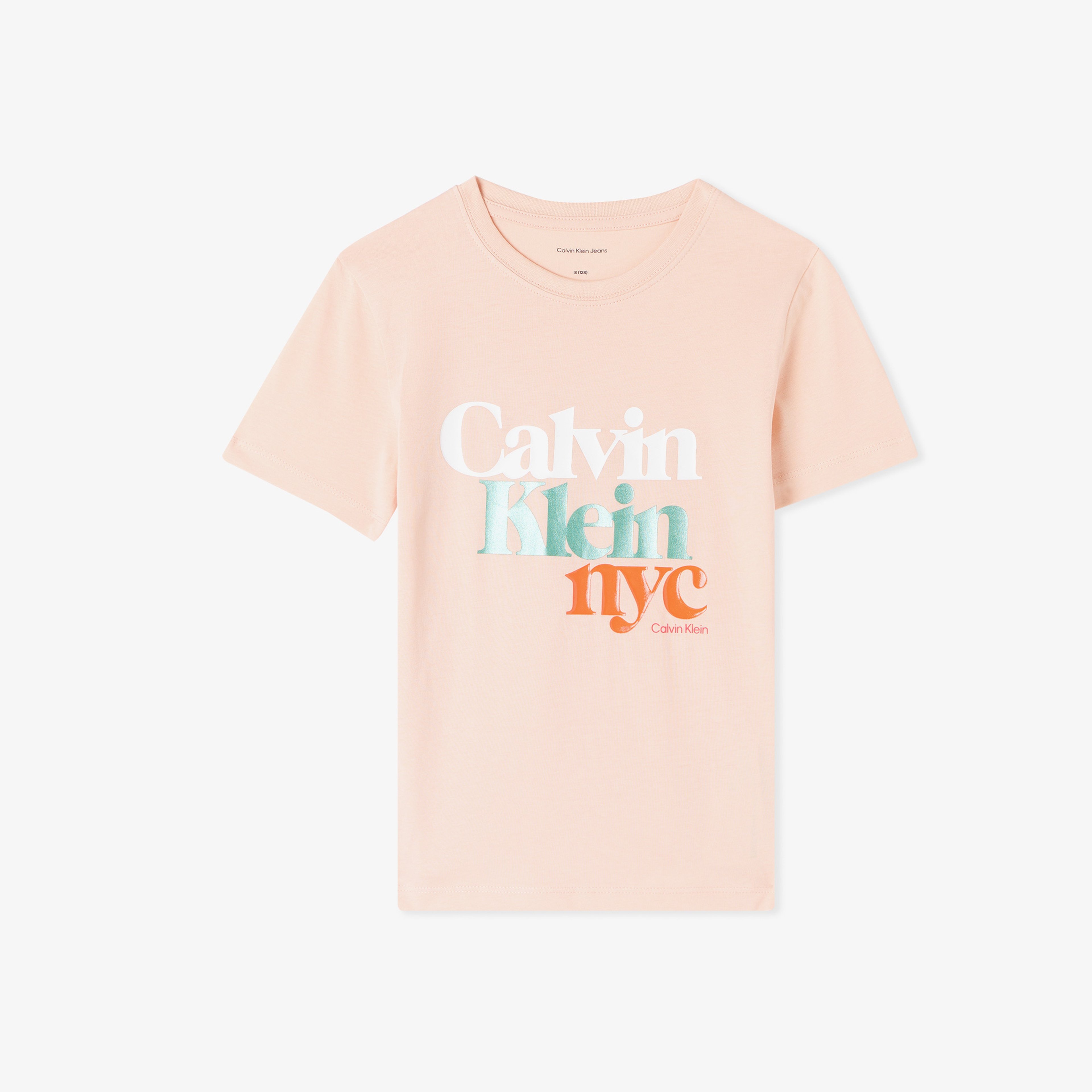 Calvin Klein Pearl Signature Regular Çocuk Pembe T-Shirt