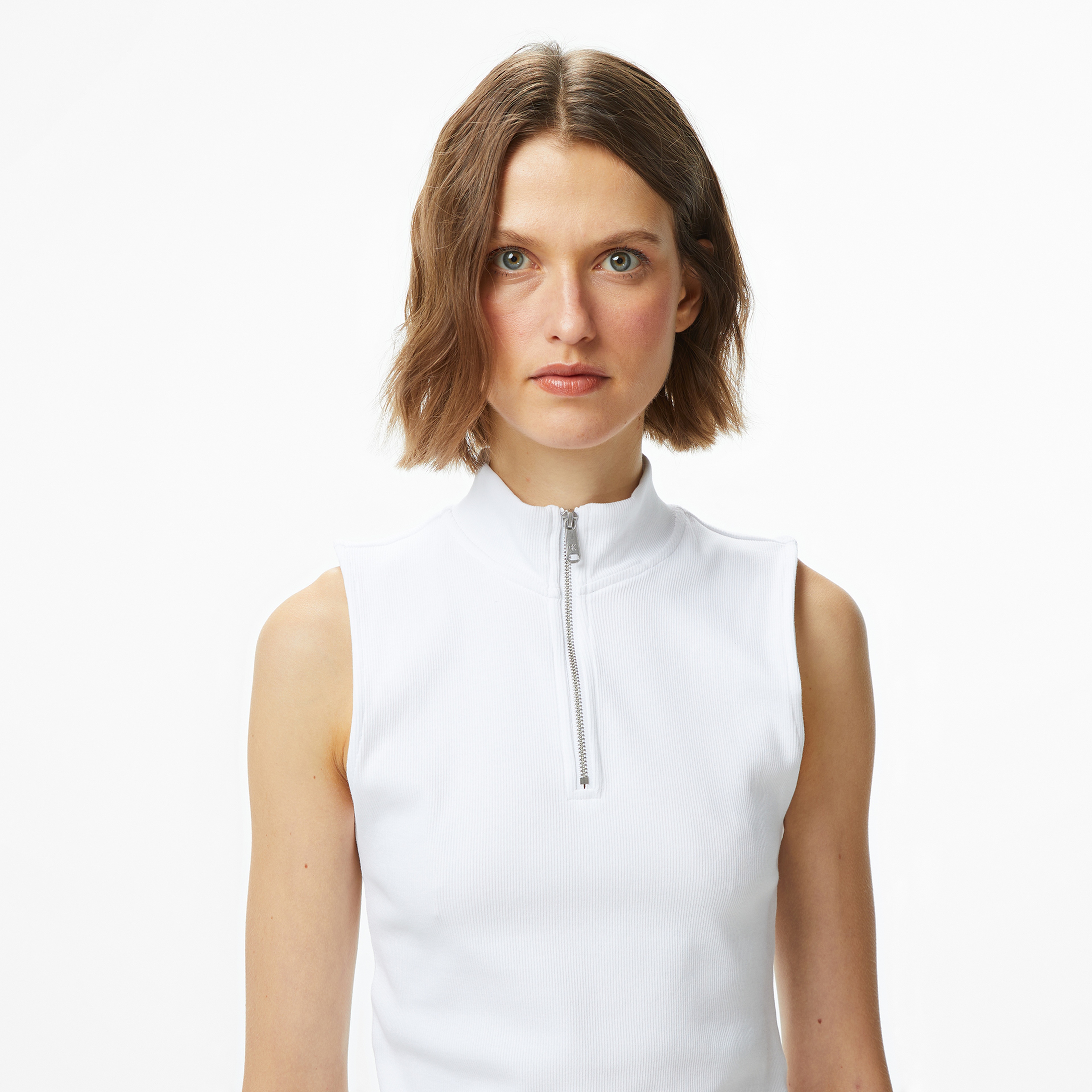 Calvin Klein Woven Label Kadın Beyaz T-Shirt