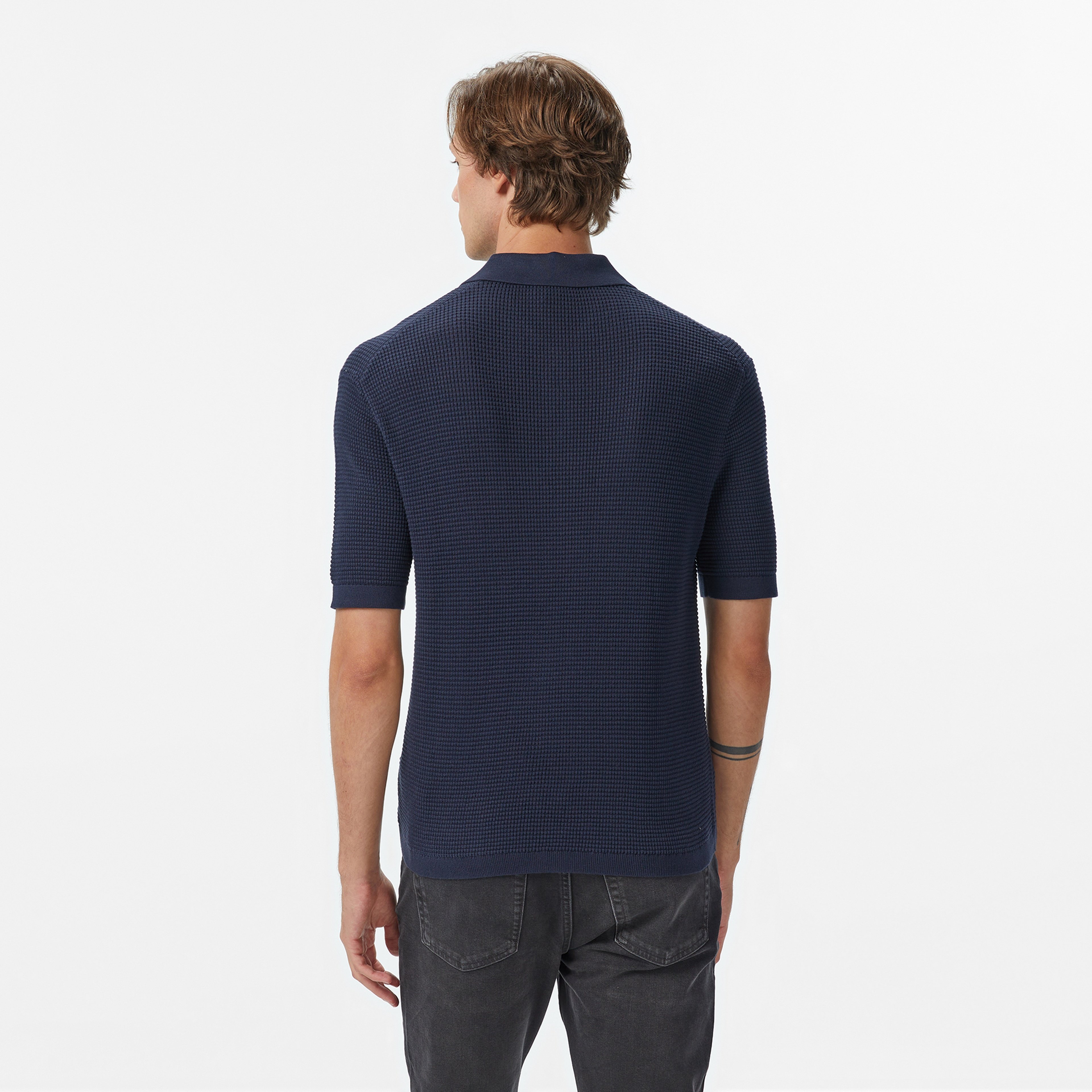 Calvin Klein Cotton Erkek Mavi Triko