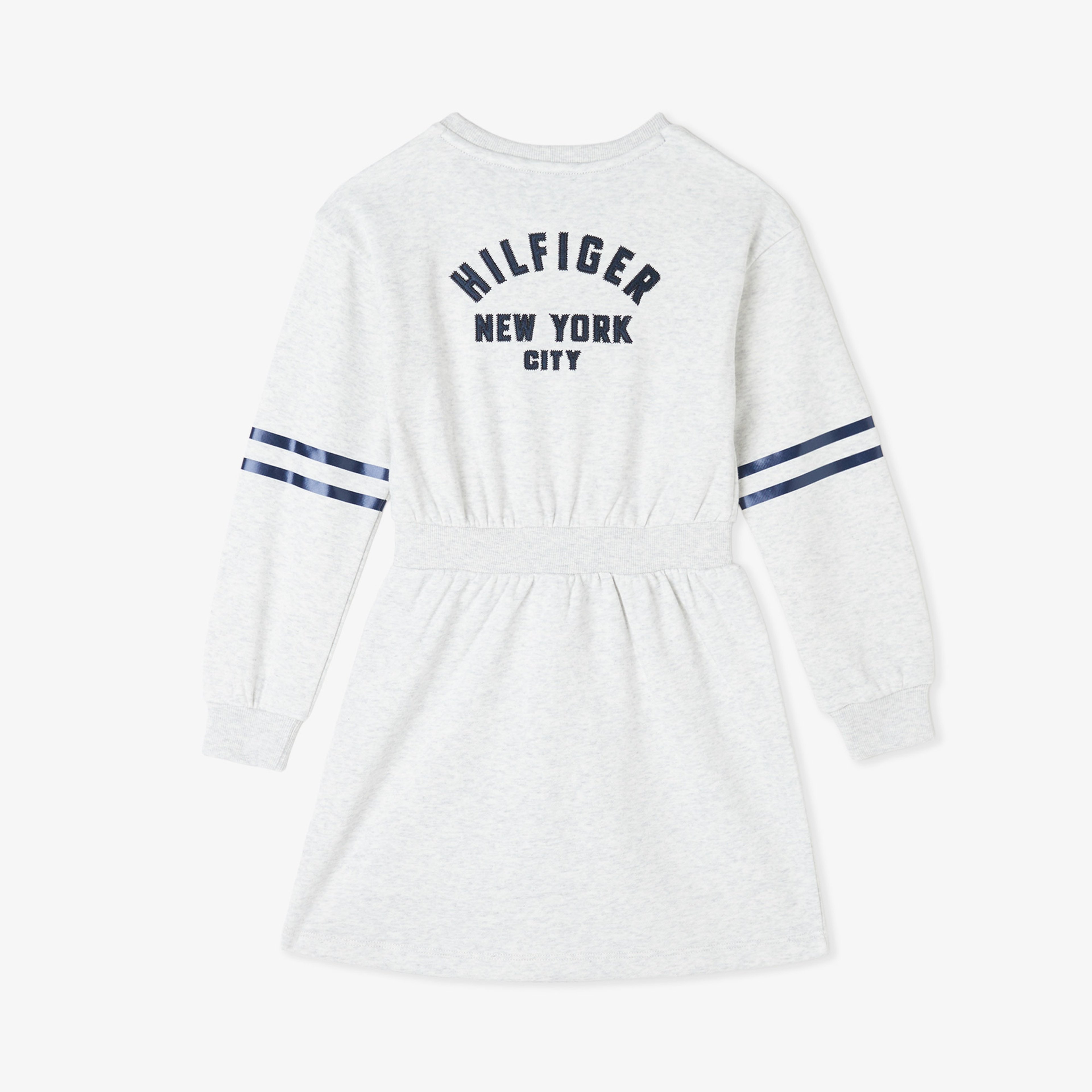 Tommy Hilfiger Satin Applique Çocuk Gri Elbise