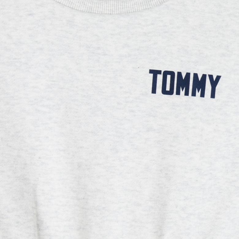 Tommy Hilfiger Satin Applique Çocuk Gri Elbise