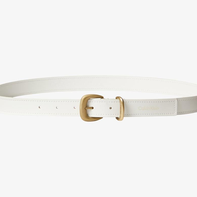Calvin Klein 2 Piece Logo Buckle Kadın Beyaz Kemer