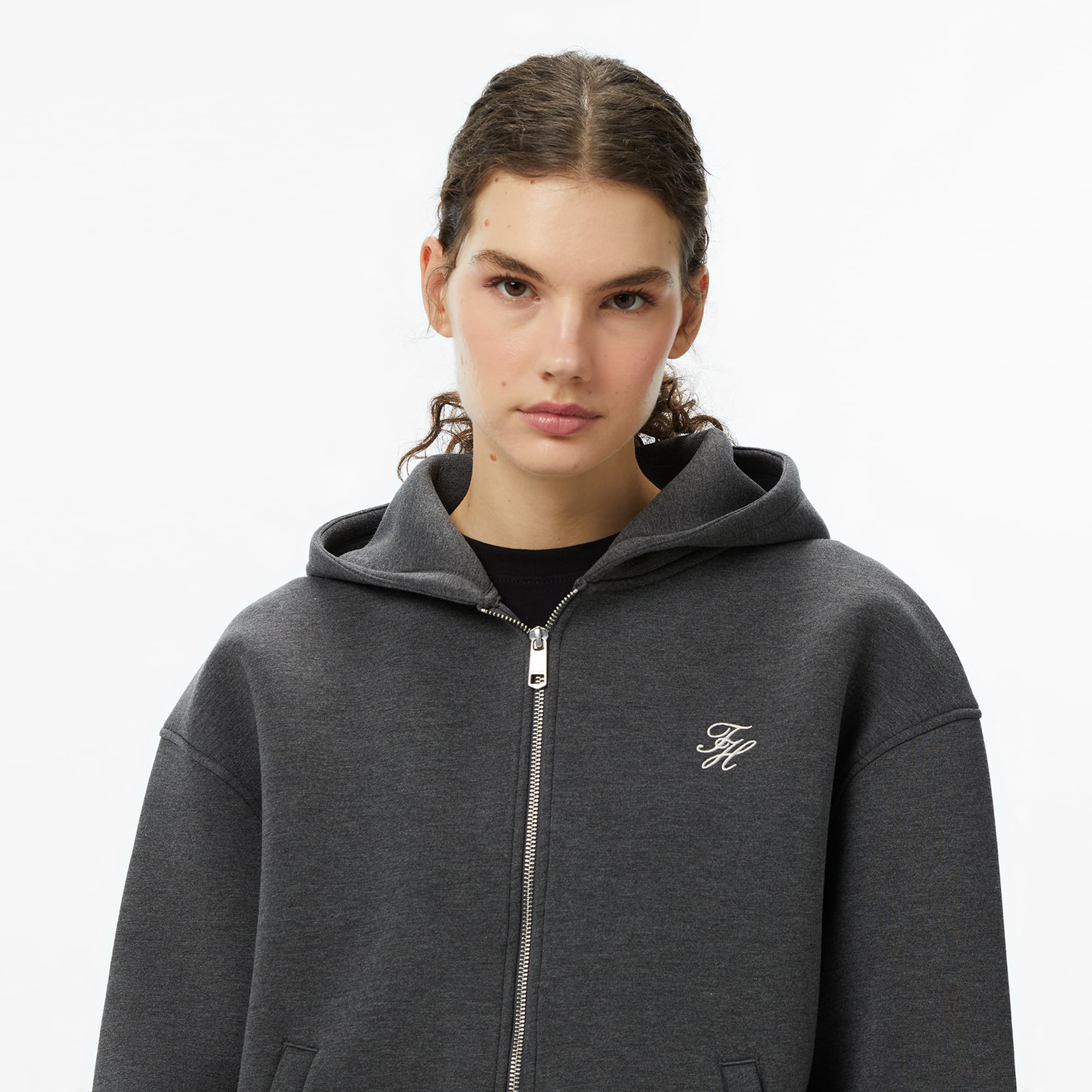 Tommy Hilfiger Script İnterlock Kadın Gri Sweatshirt