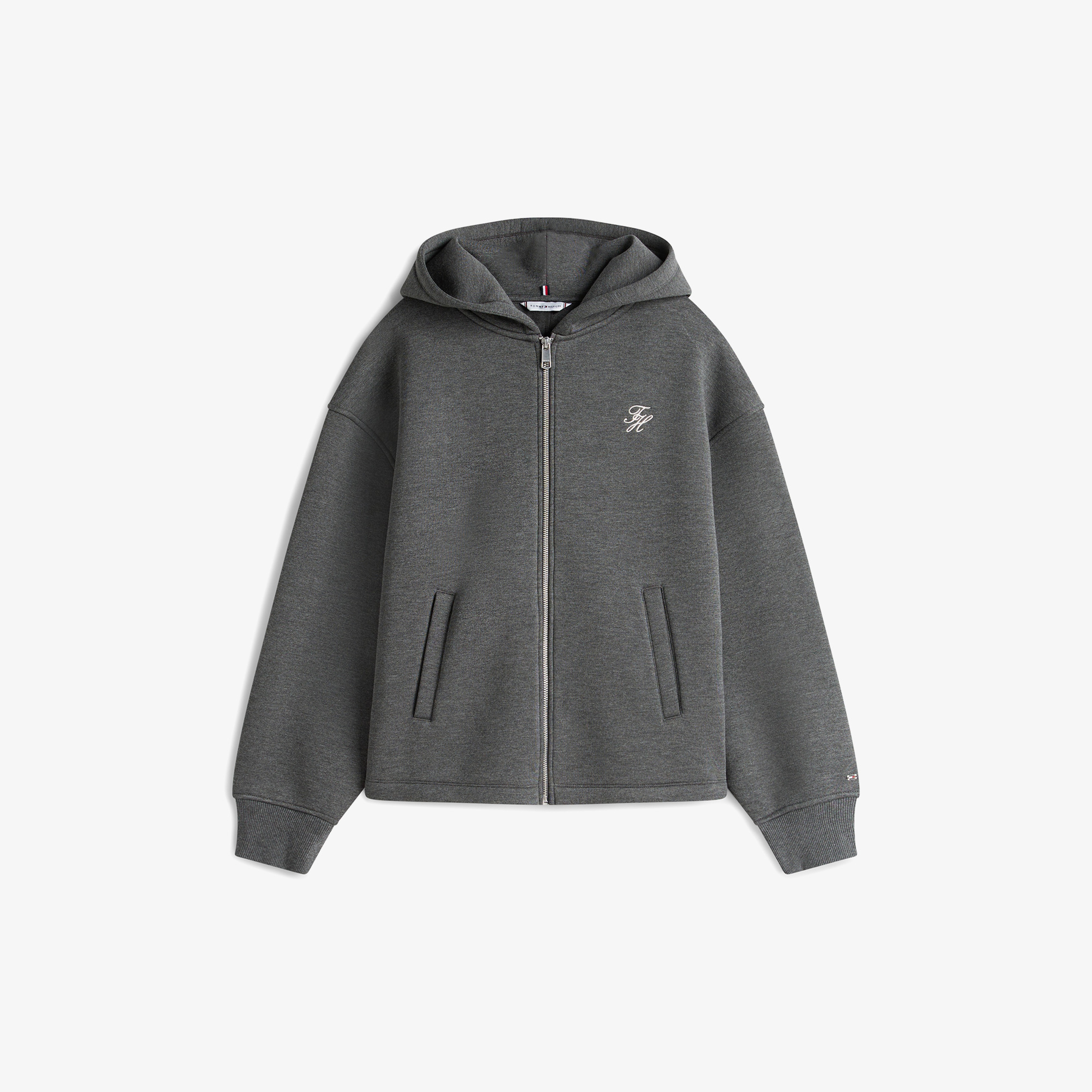 Tommy Hilfiger Script İnterlock Kadın Gri Sweatshirt