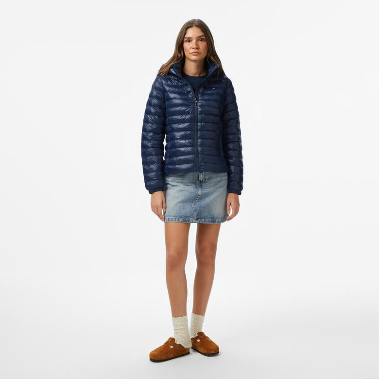 Tommy Hilfiger Padded Slim Kadın Mavi Puffer Mont