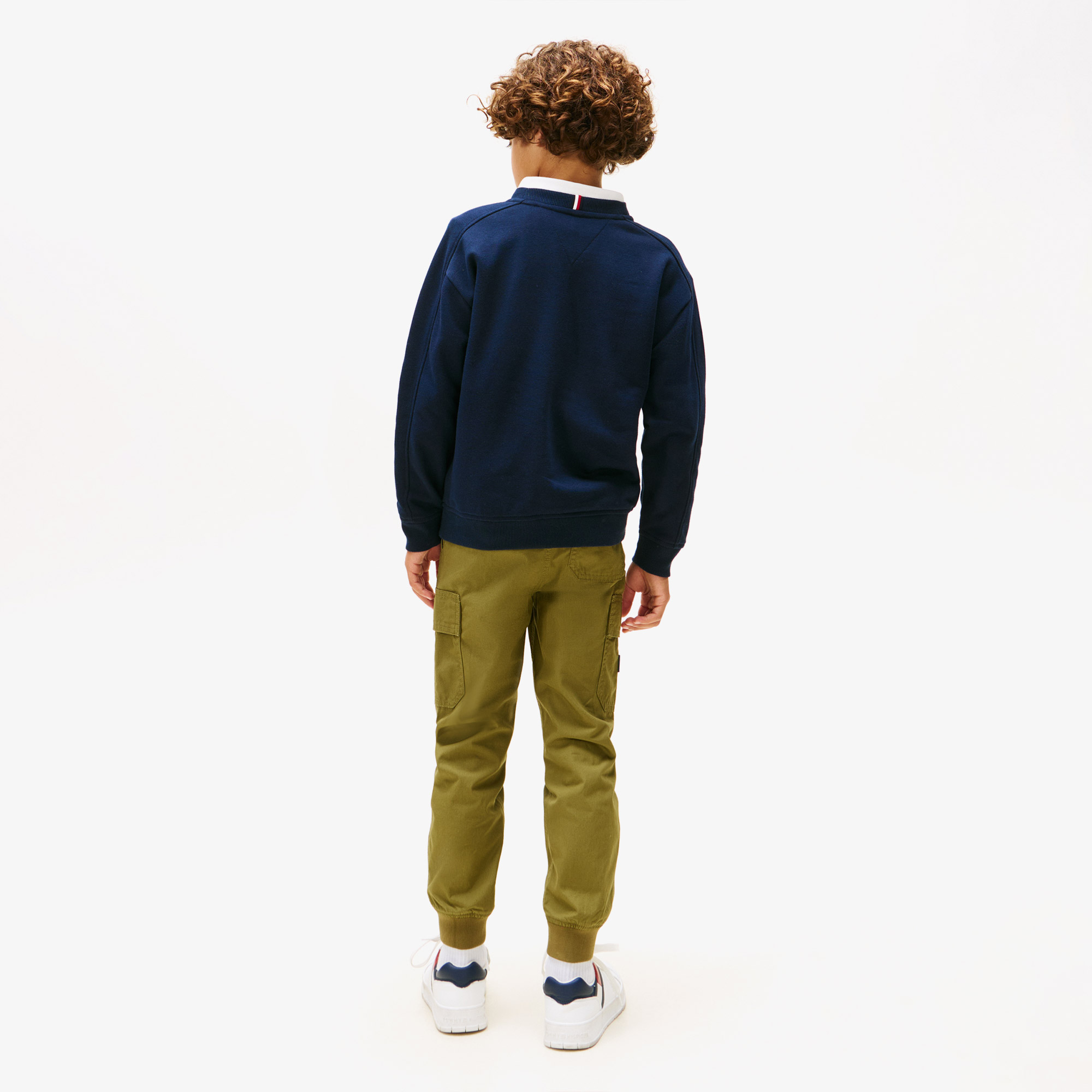 Tommy Hilfiger Varsity Raised Print Çocuk Mavi Sweatshirt