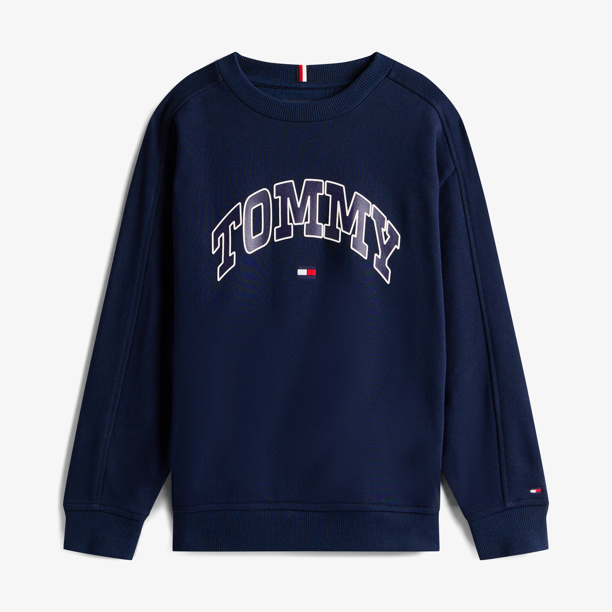 Tommy Hilfiger Varsity Raised Print Çocuk Mavi Sweatshirt
