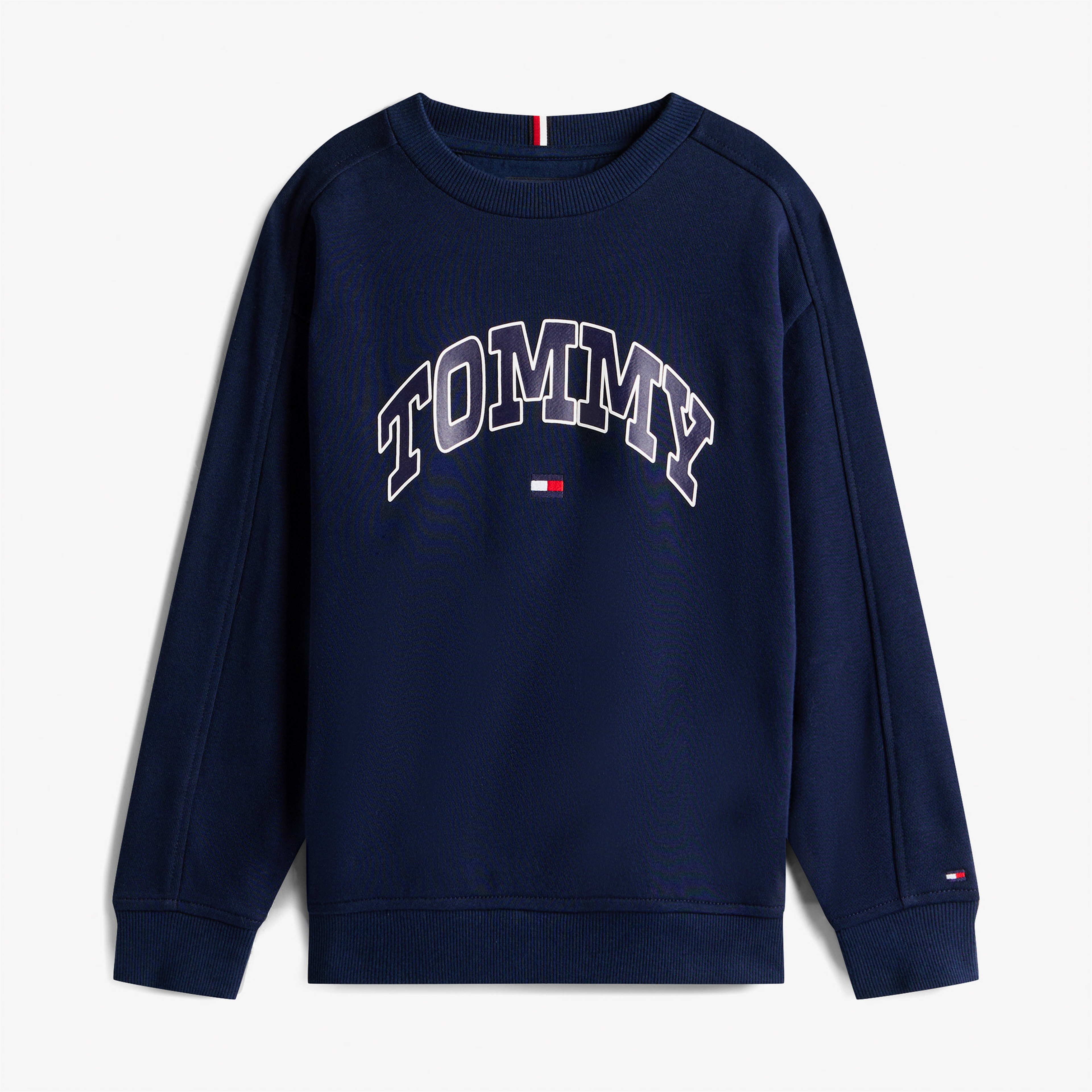 Tommy Hilfiger Varsity Raised Print Çocuk Mavi Sweatshirt
