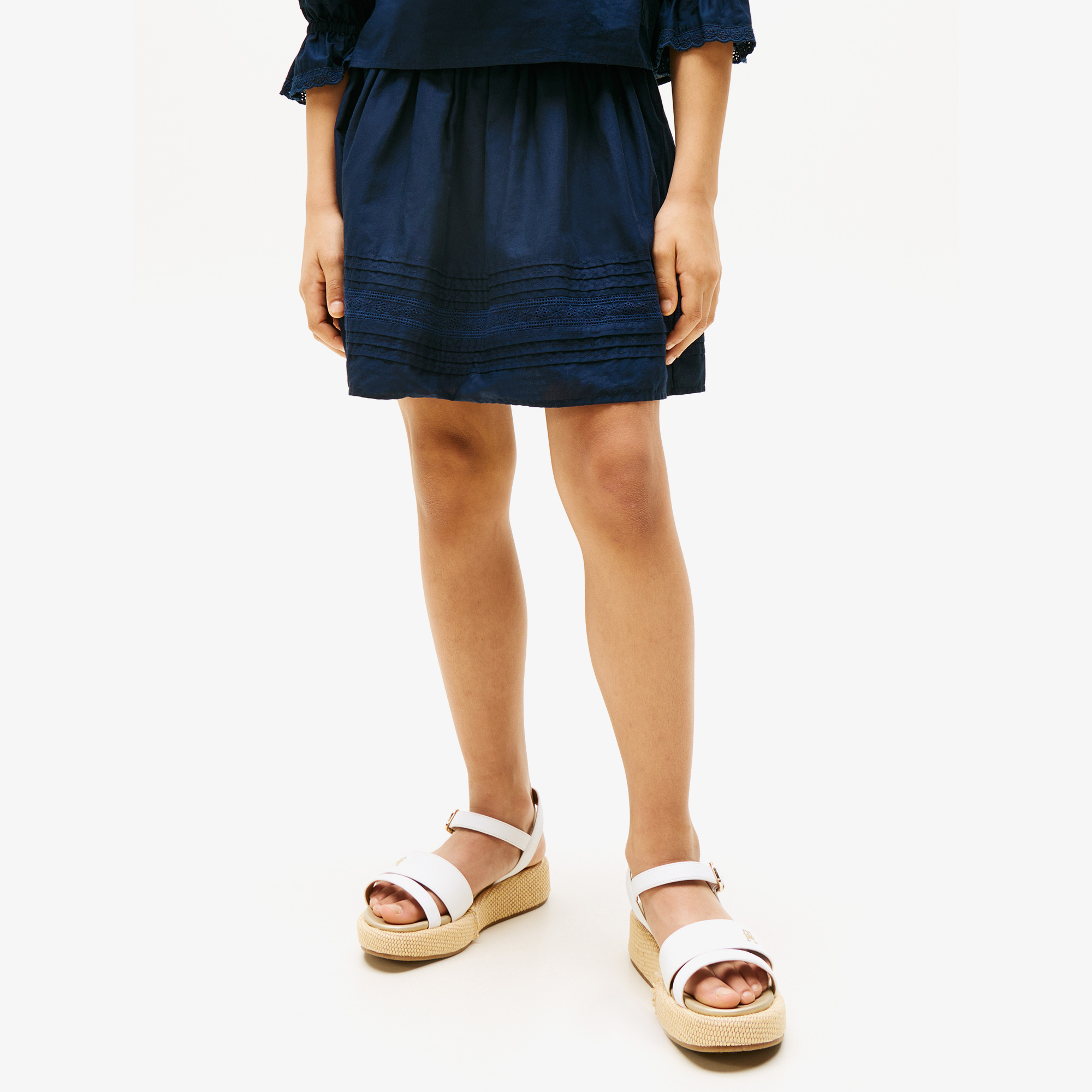 Tommy Hilfiger Embroidered Anglaise Tape Çocuk Mavi Etek