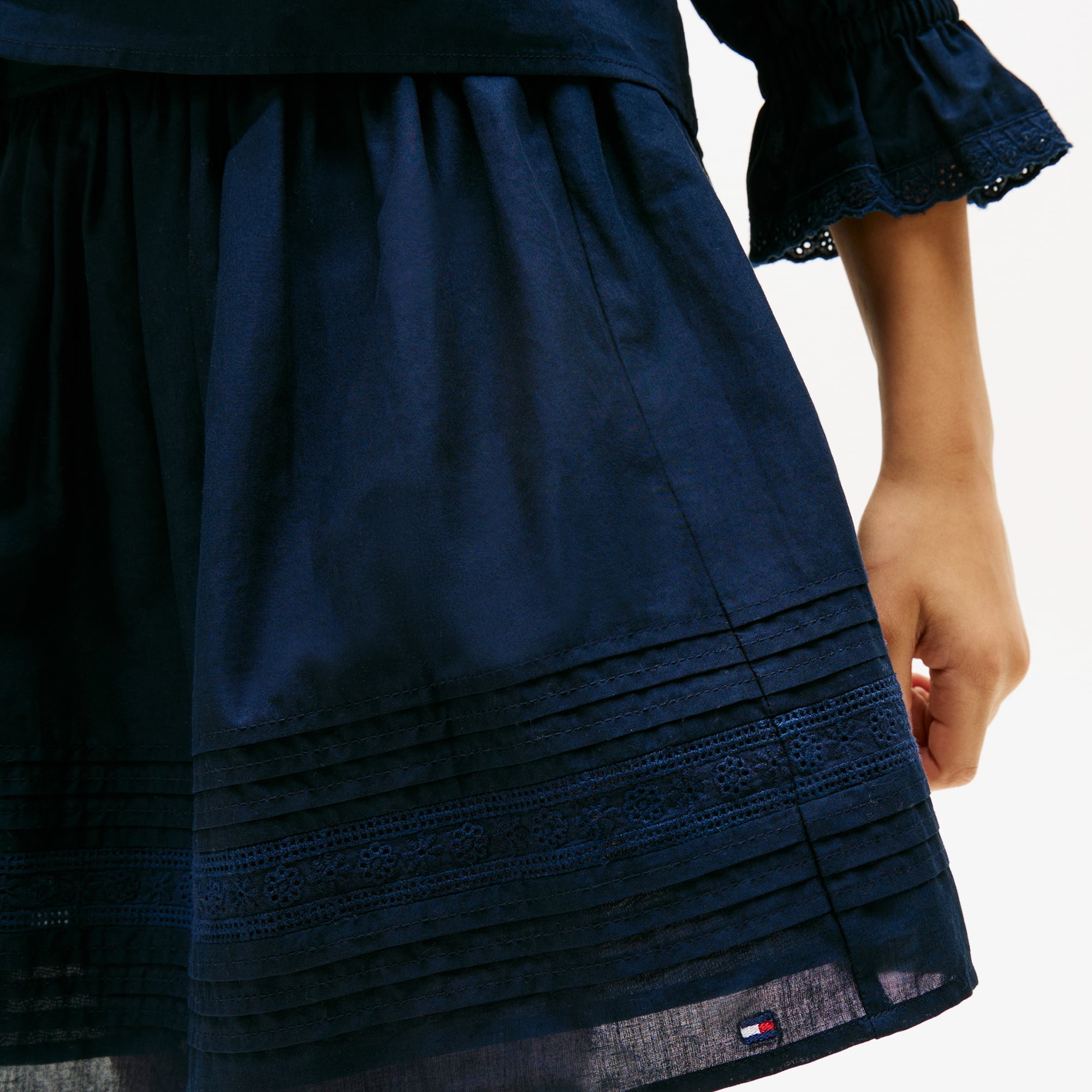 Tommy Hilfiger Embroidered Anglaise Tape Çocuk Mavi Etek